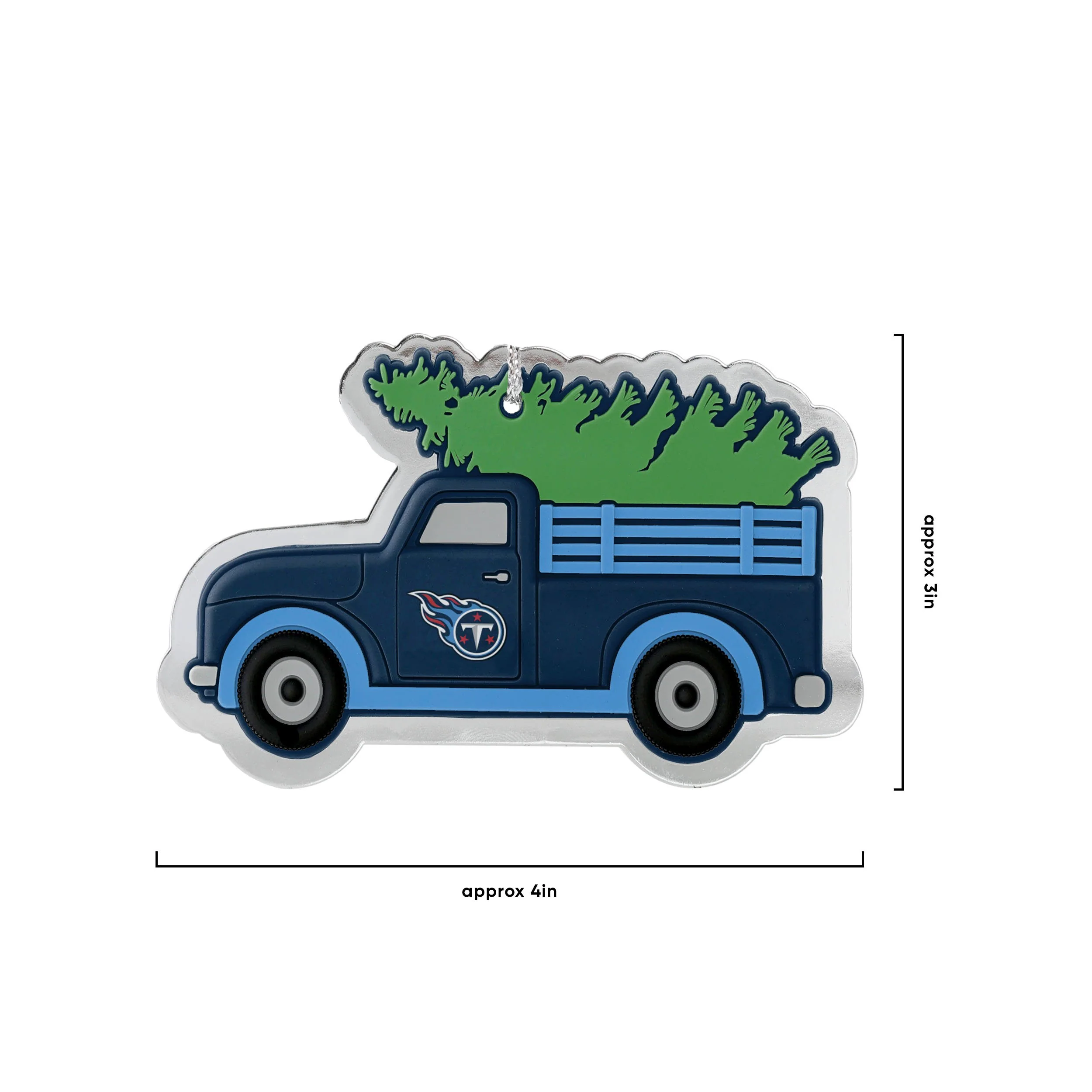 Tennessee Titans NFL 2 Pack Flat Metal Truck Ornaments - Image 3