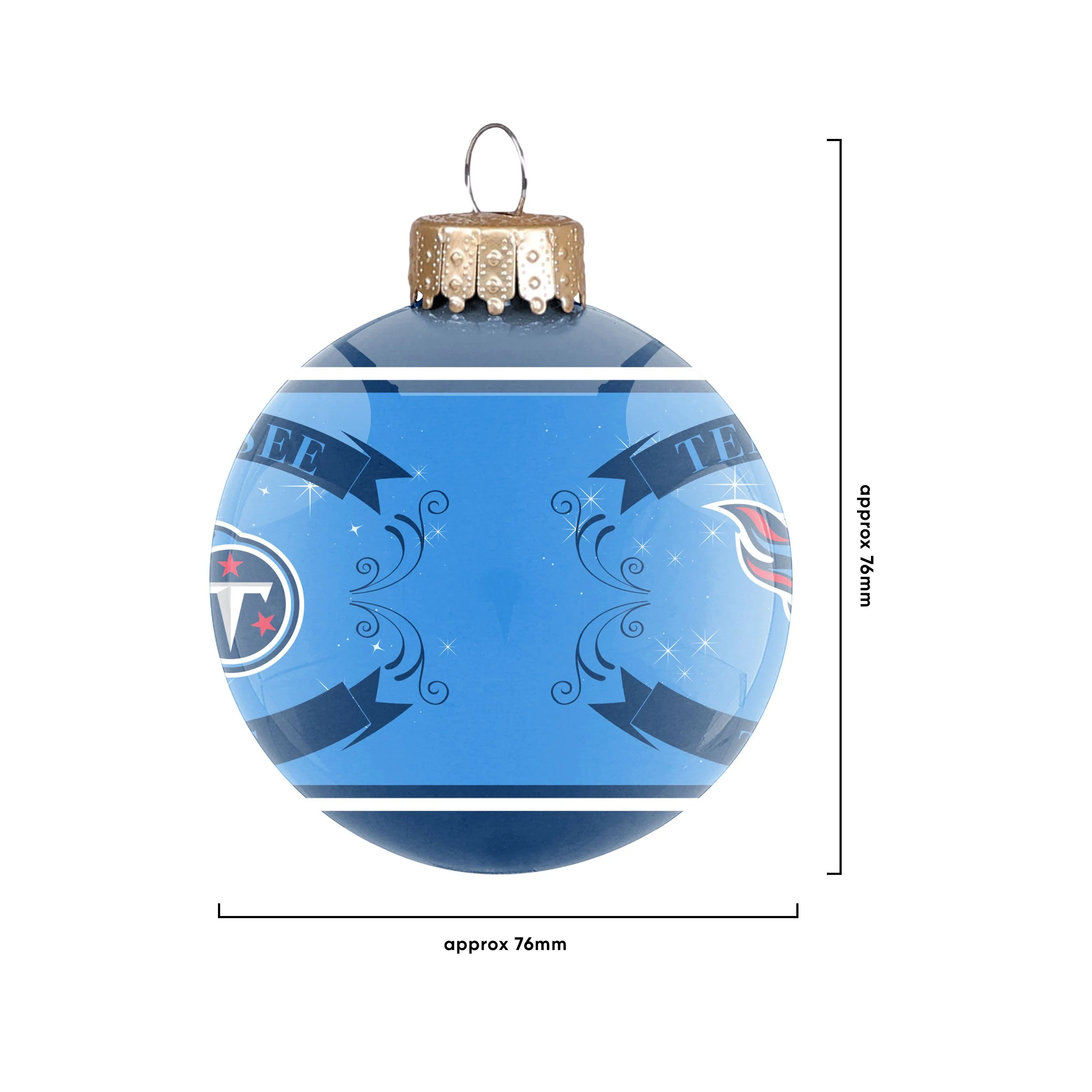 Tennessee Titans NFL 2 Pack Glass Ball Ornament Set - Image 3