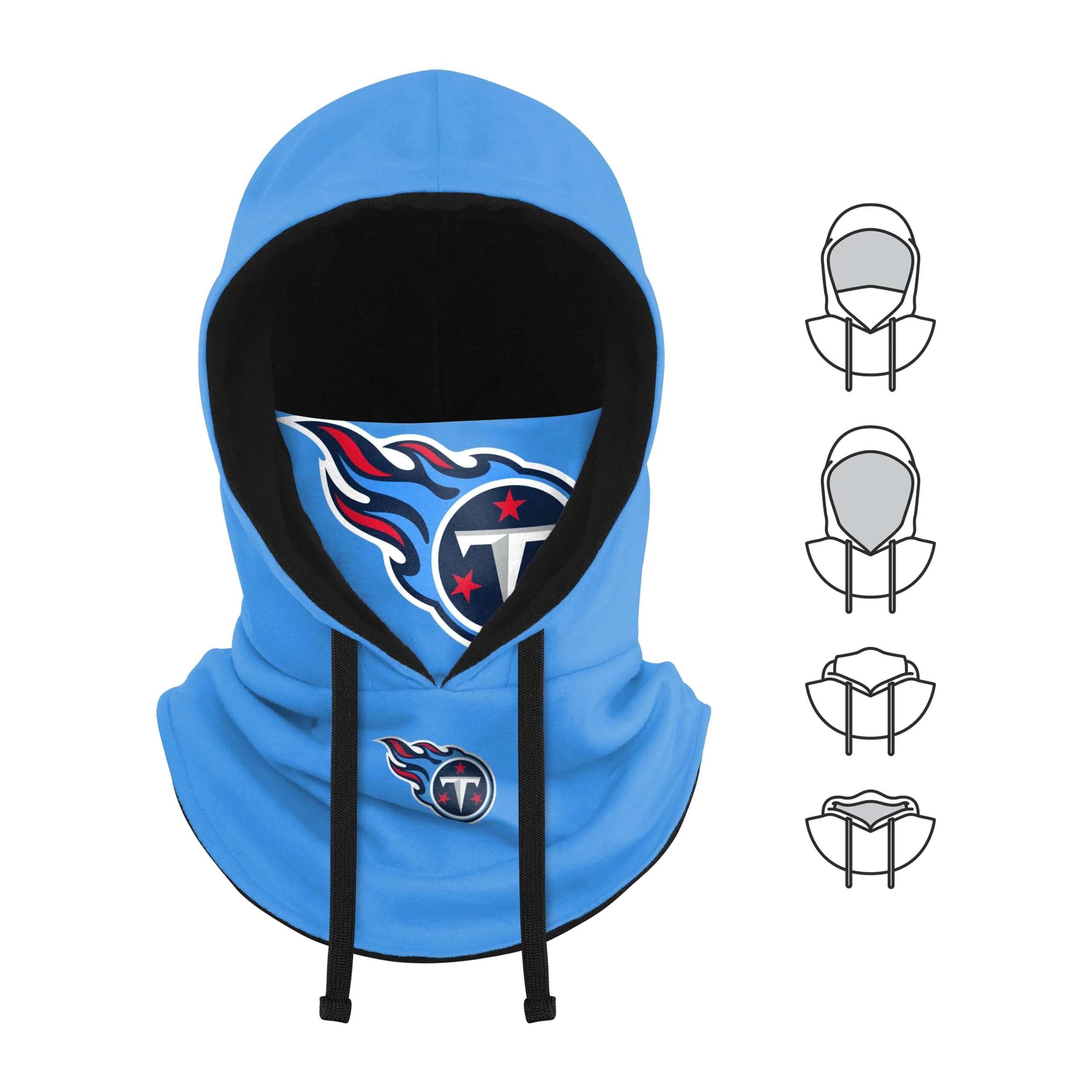 Tennessee Titans NFL Alternate Team Color Drawstring Hooded Gaiter - Image 5