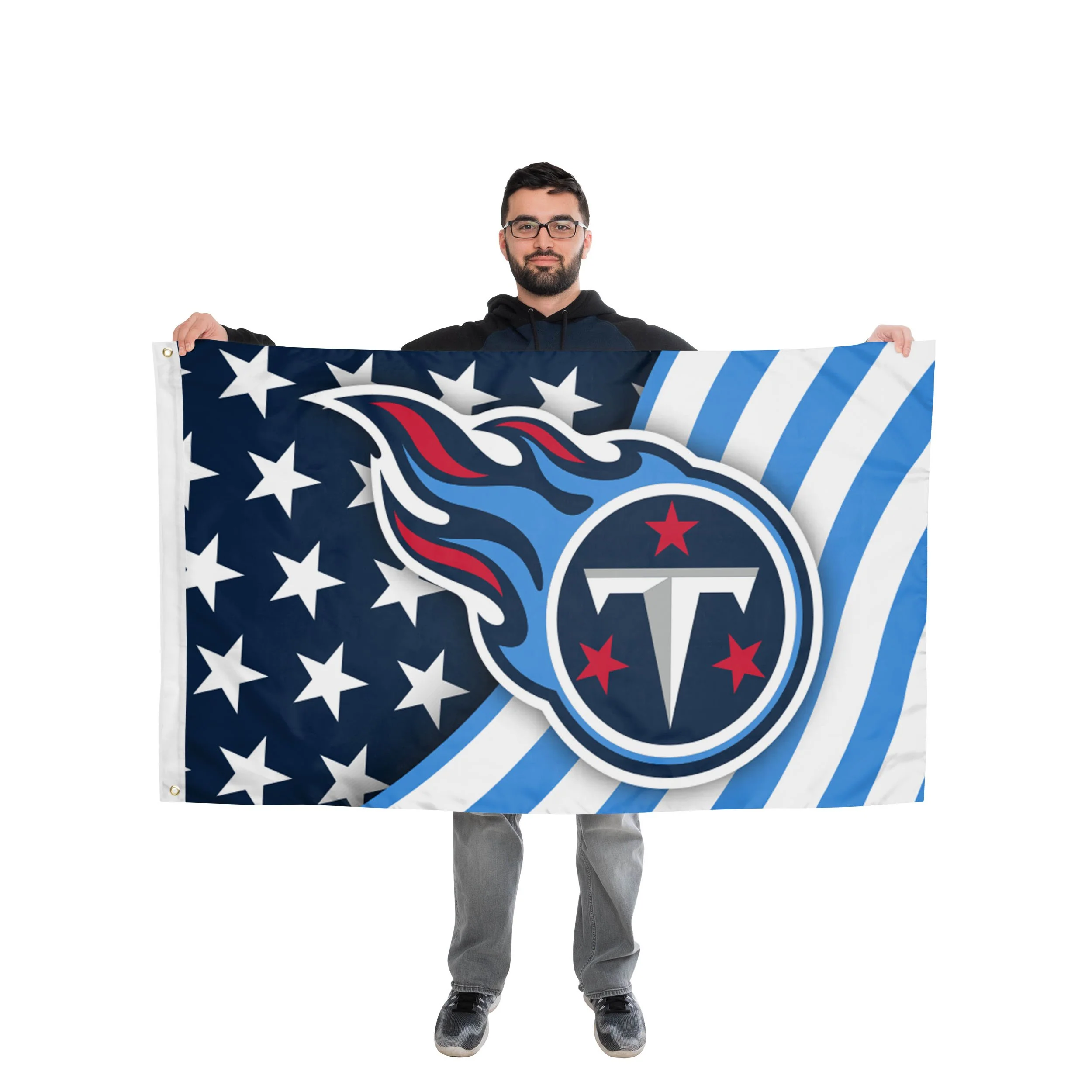 Tennessee Titans NFL Americana Horizontal Flag - Image 2