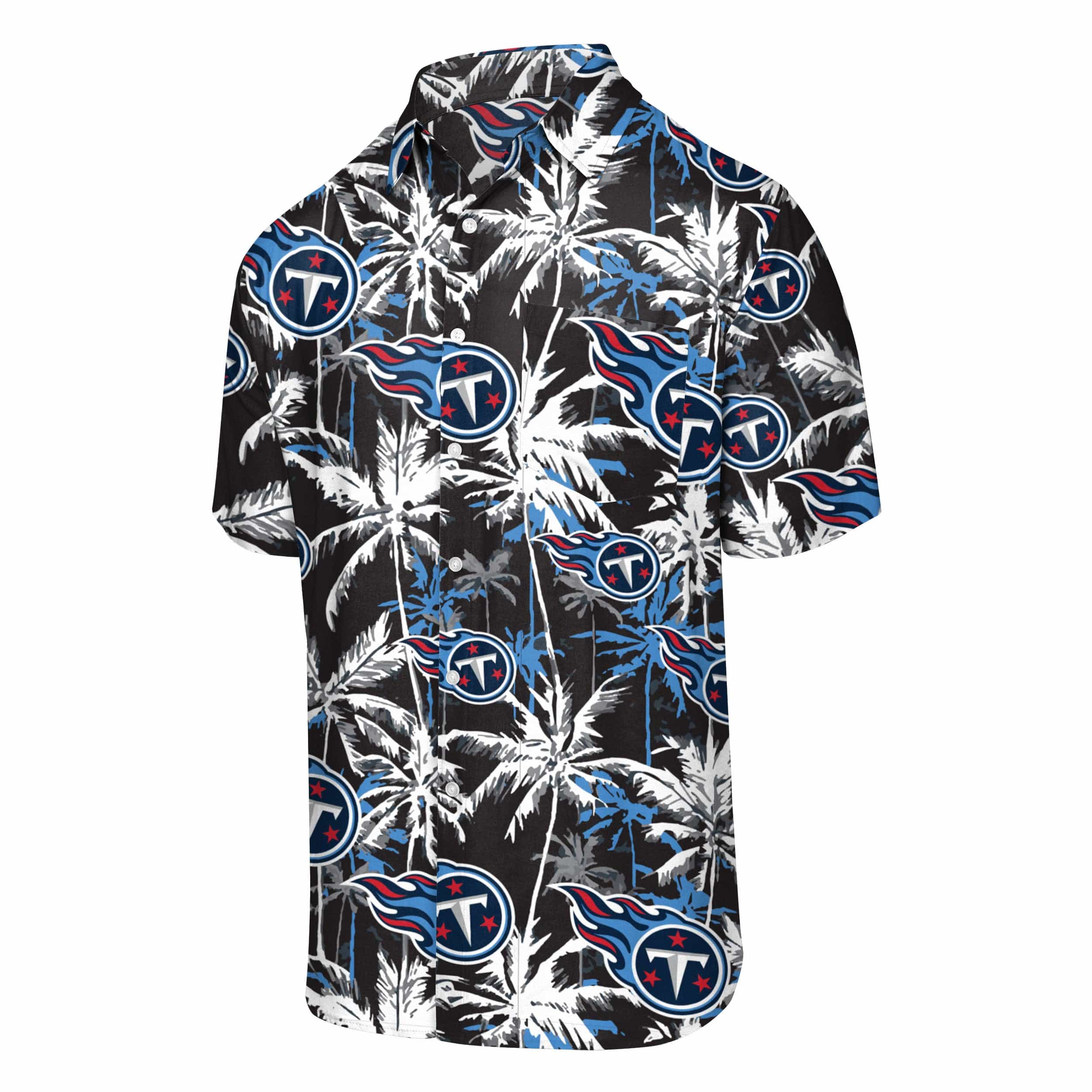 Tennessee Titans NFL Mens Black Floral Button Up Shirt - Image 4