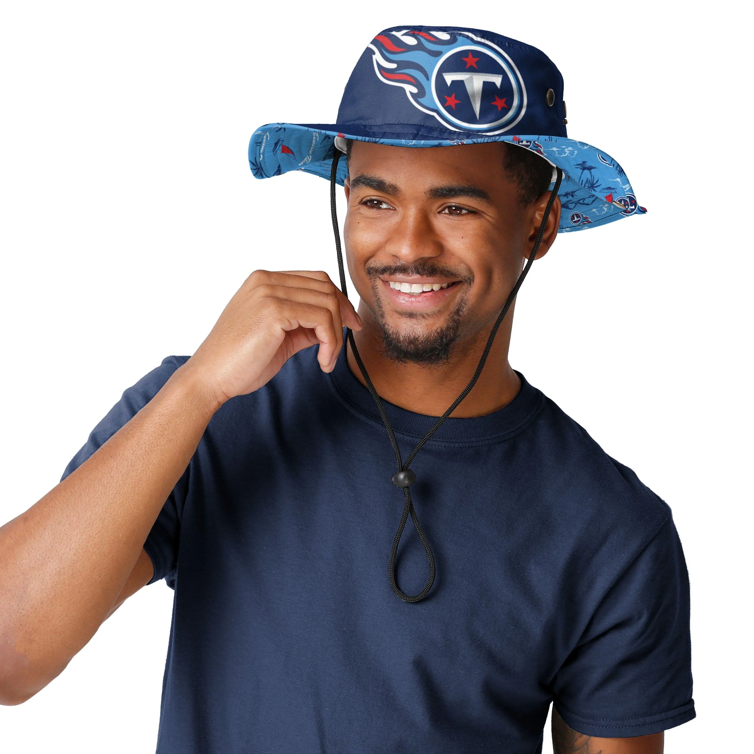 Tennessee Titans NFL Cropped Big Logo Hybrid Boonie Hat - Image 2