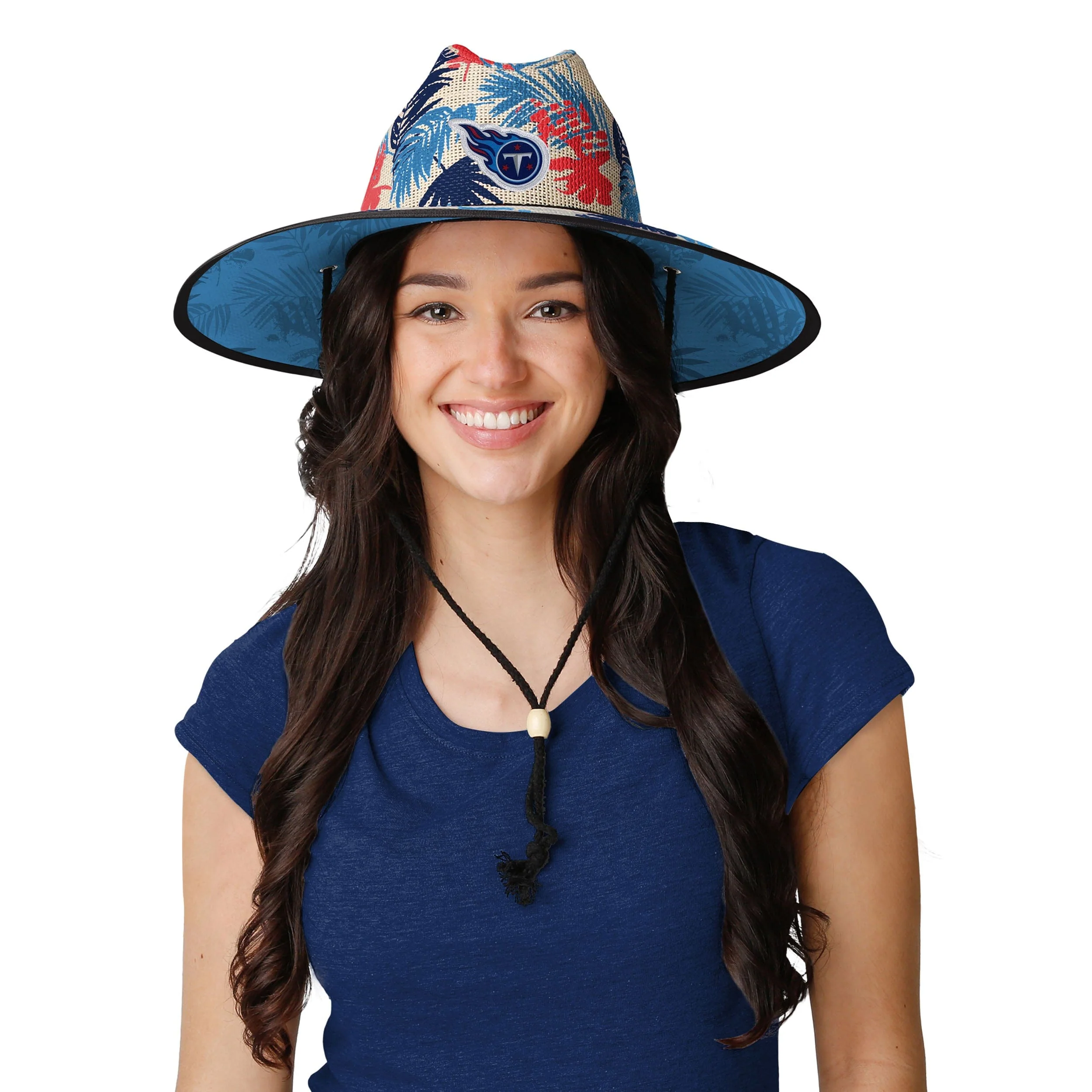 Tennessee Titans NFL Floral Printed Straw Hat - Image 2