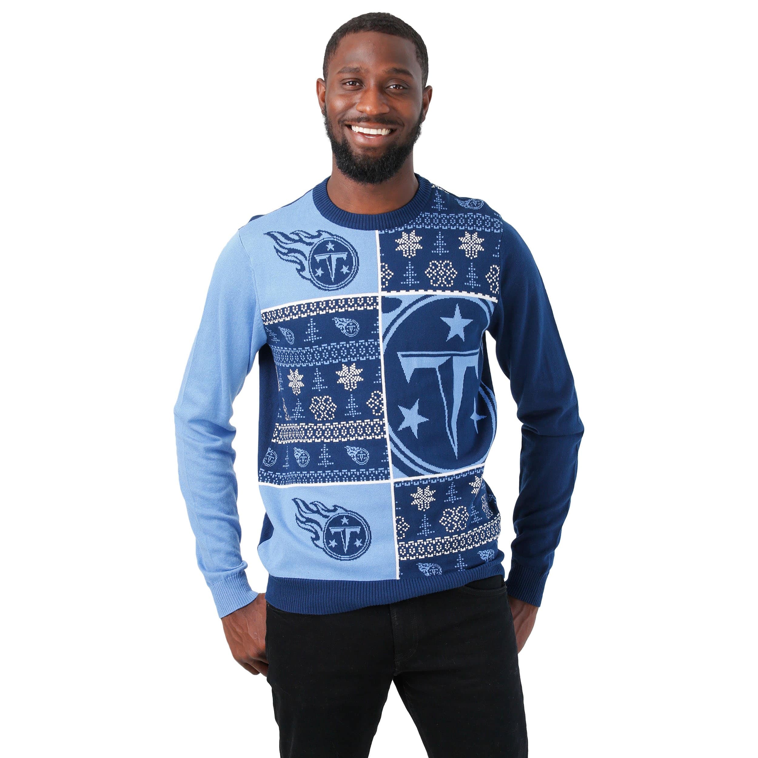 Tennessee Titans NFL Mens Busy Block Snowfall Sweater - Image 2
