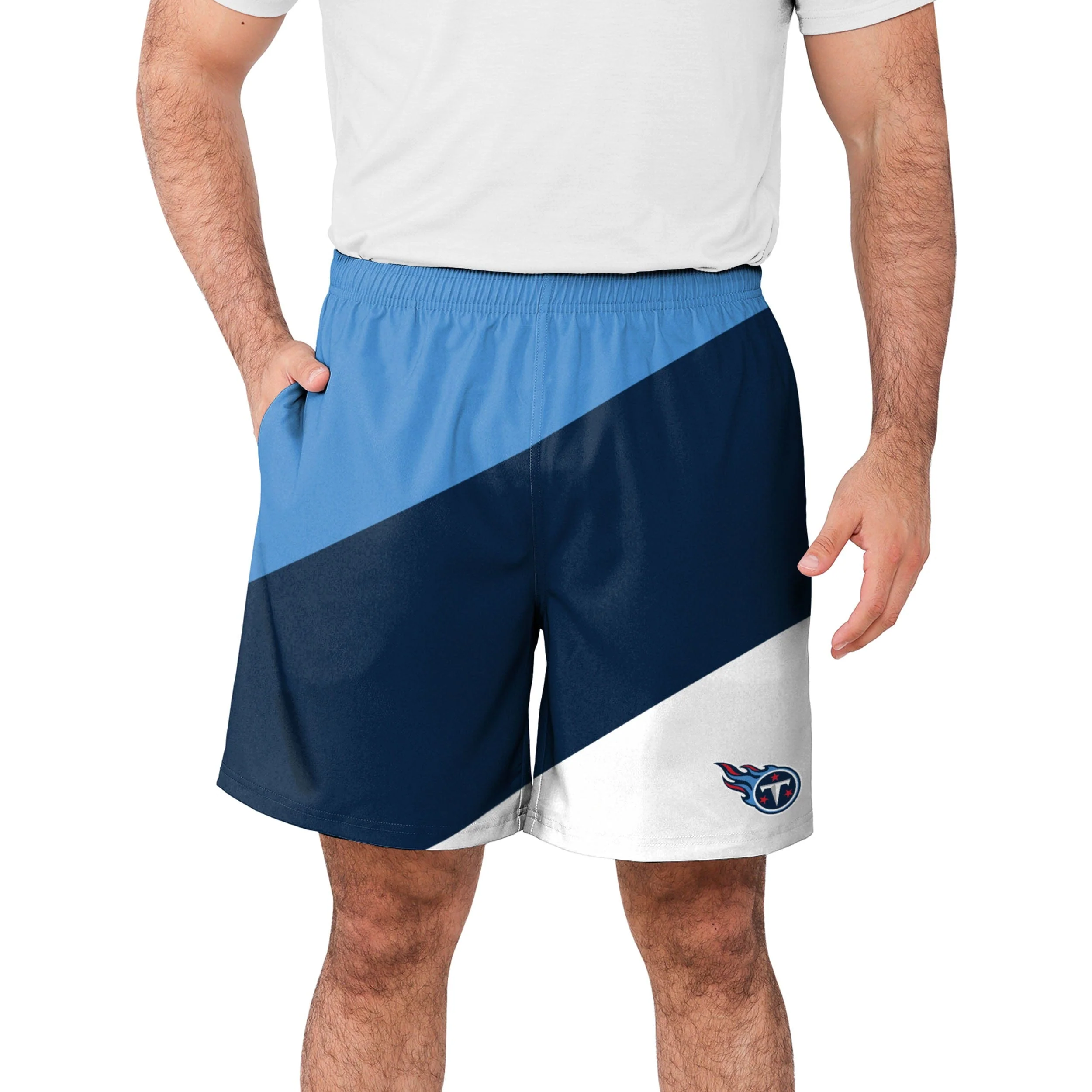 Tennessee Titans NFL Mens Colorblock Double Down Liner Training Shorts - Image 2
