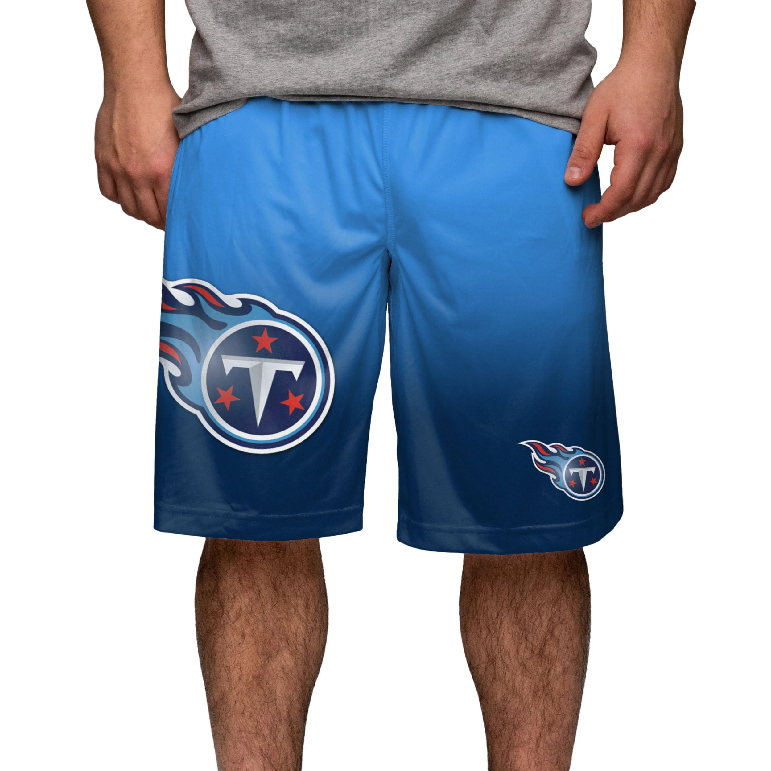 Tennessee Titans NFL Mens Gradient Big Logo Training Shorts - Image 2