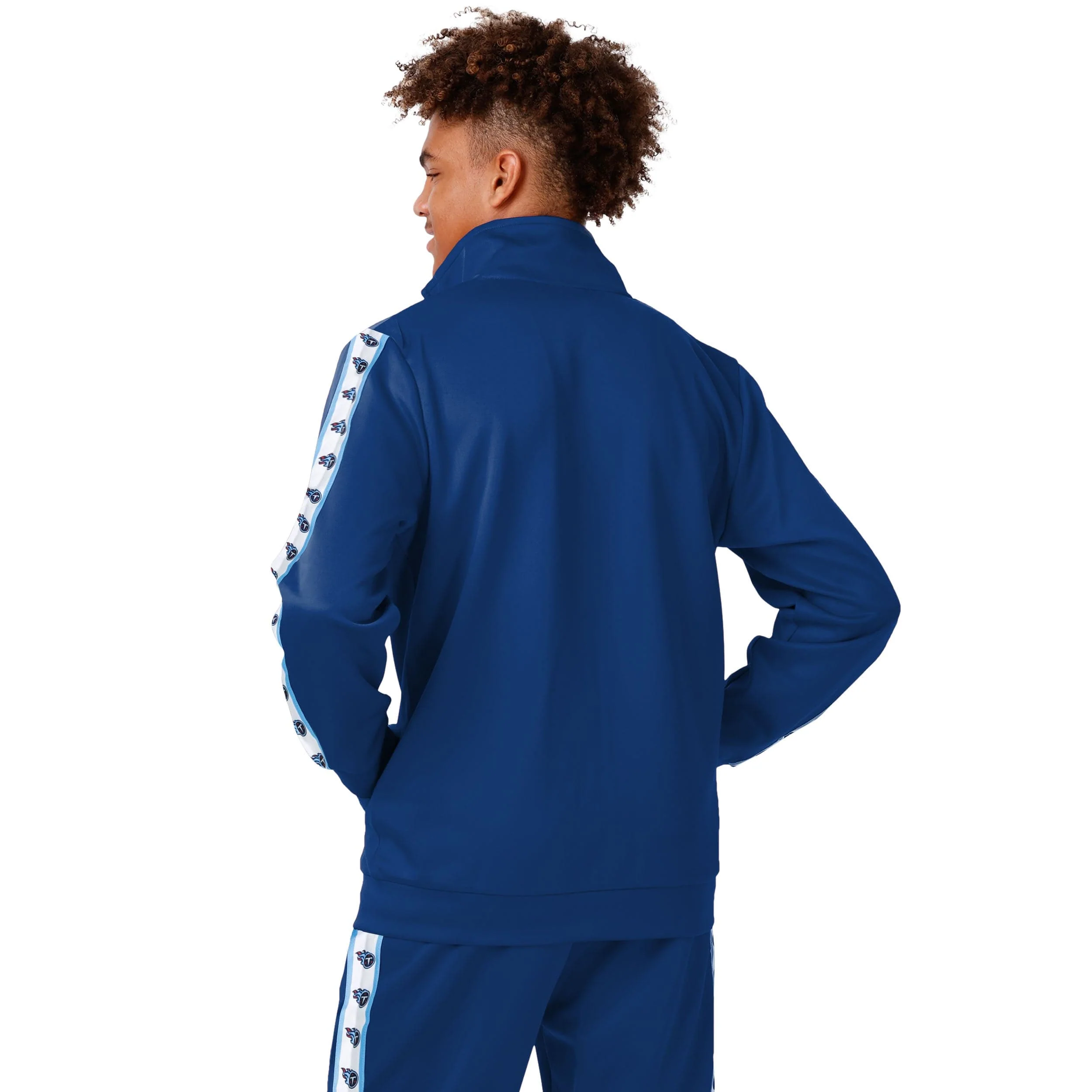 Tennessee Titans NFL Mens Stripe Logo Track Jacket - Image 2