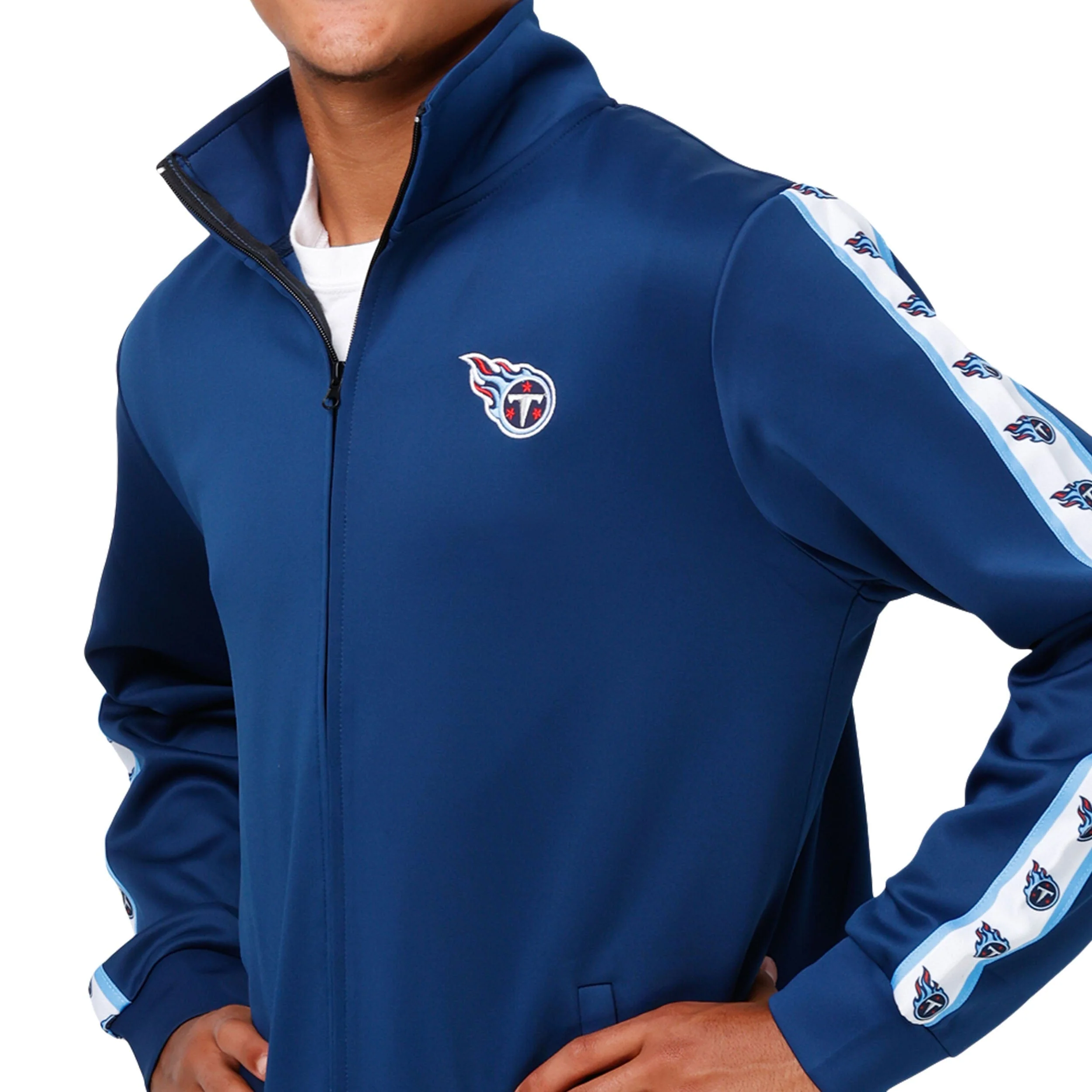 Tennessee Titans NFL Mens Stripe Logo Track Jacket - Image 3
