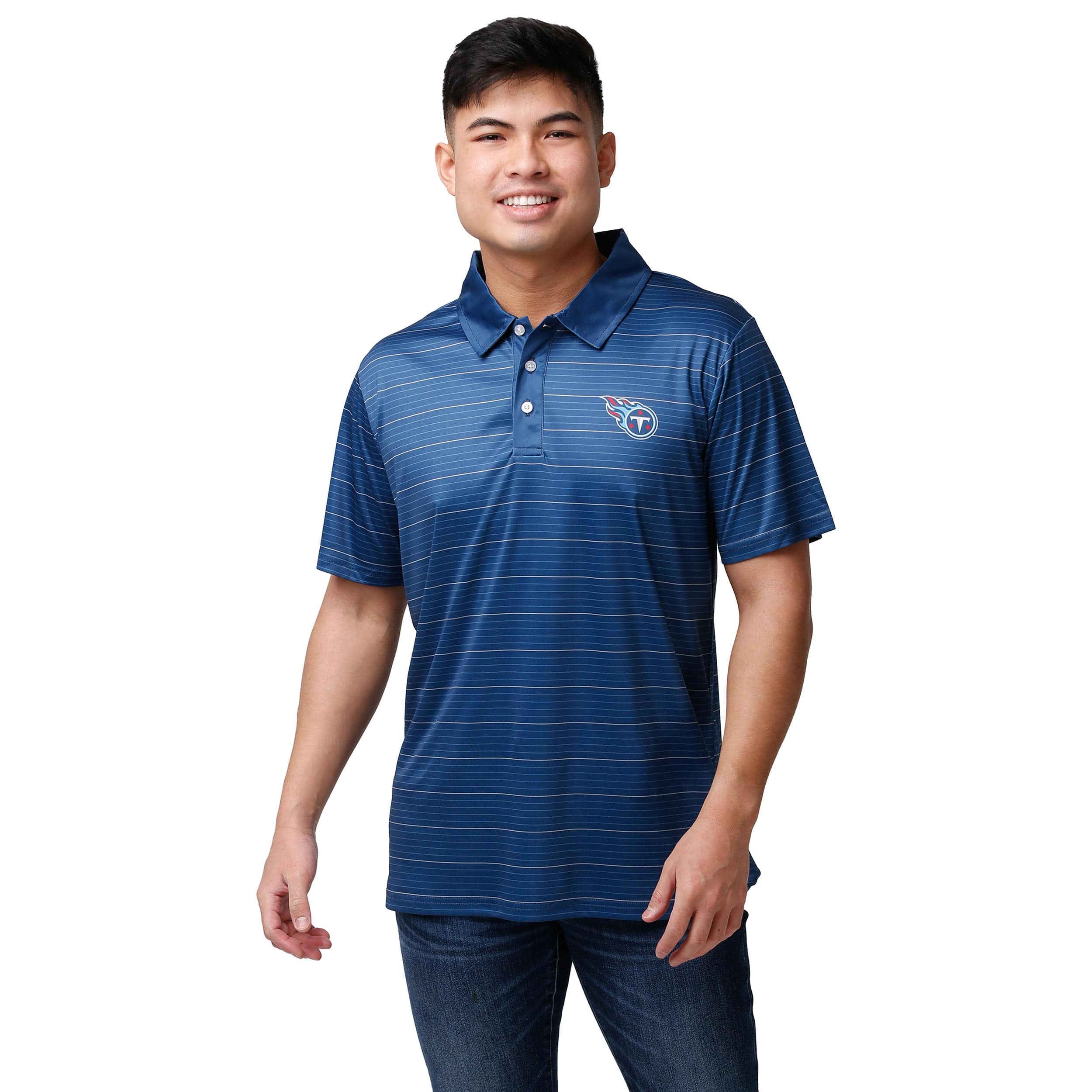Tennessee Titans NFL Mens Striped Polyester Polo