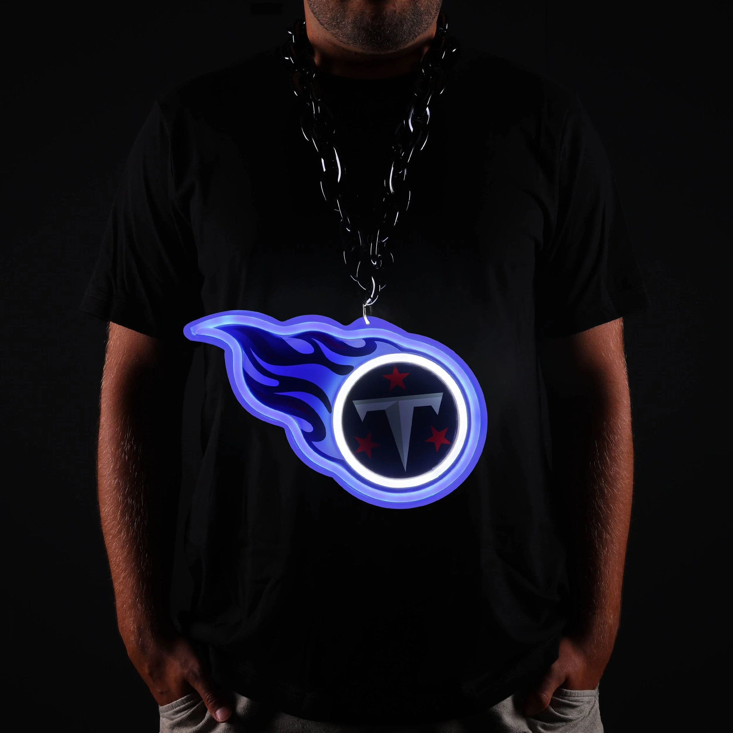 Tennessee Titans NFL Neon Light Up Big Logo Chain - Image 3
