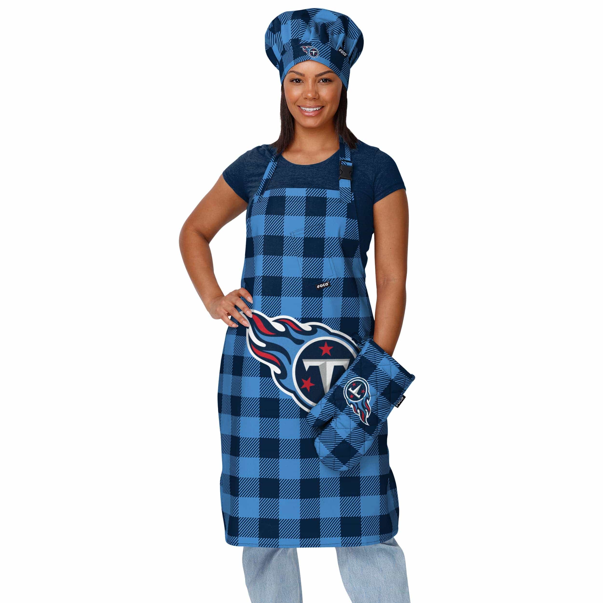 Tennessee Titans NFL Plaid Chef Hat - Image 2