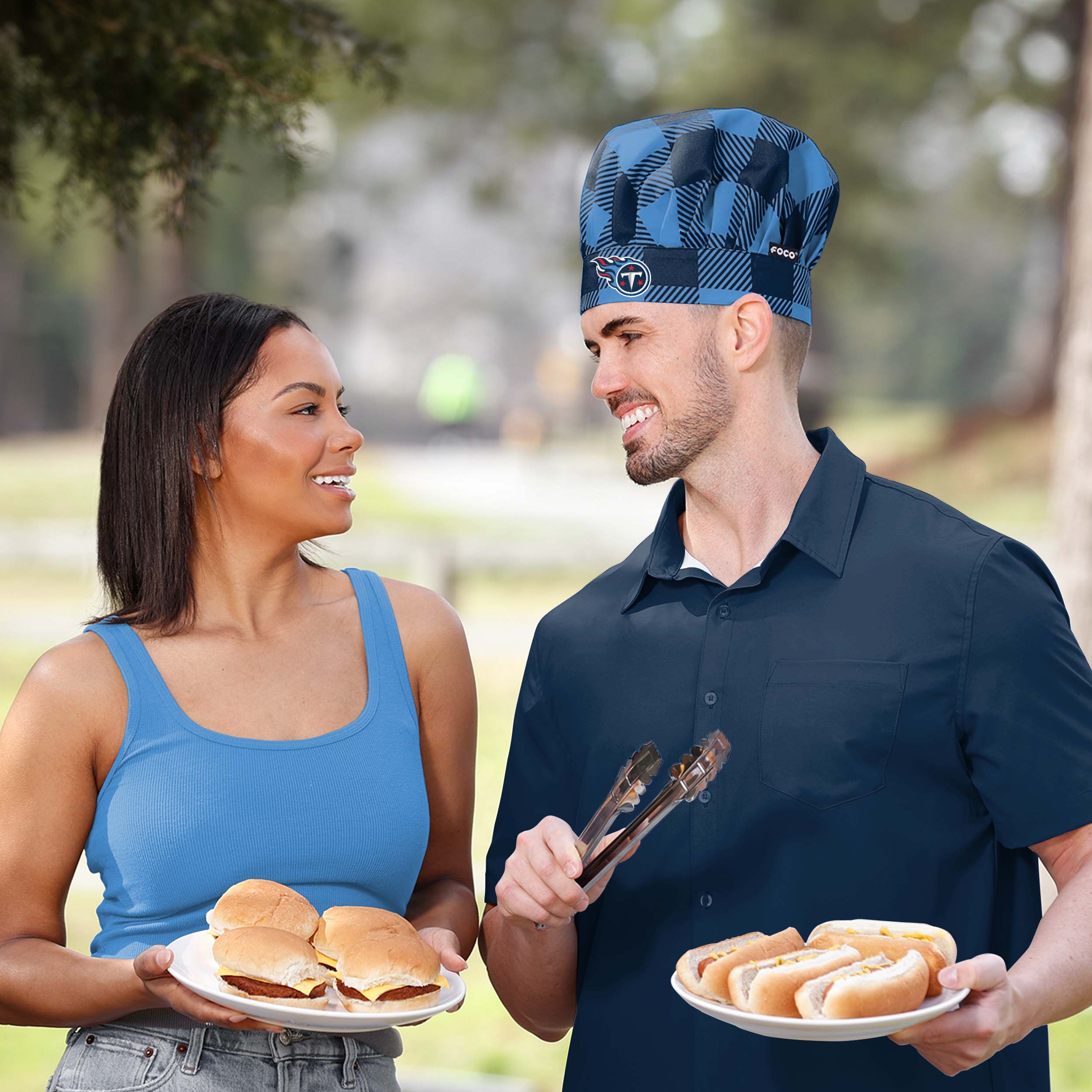 Tennessee Titans NFL Plaid Chef Hat - Image 3