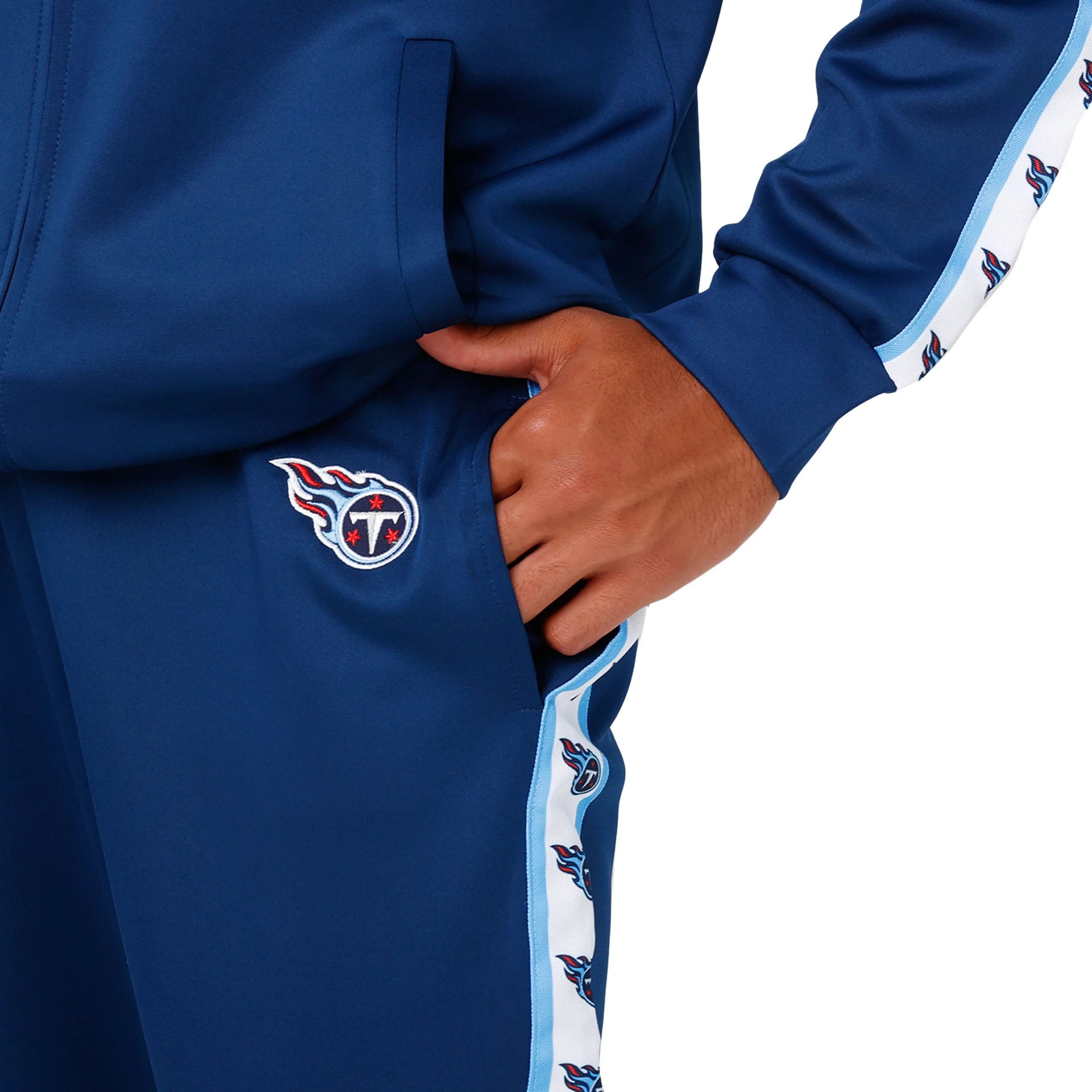 Tennessee Titans NFL Mens Stripe Logo Track Pants - Image 3