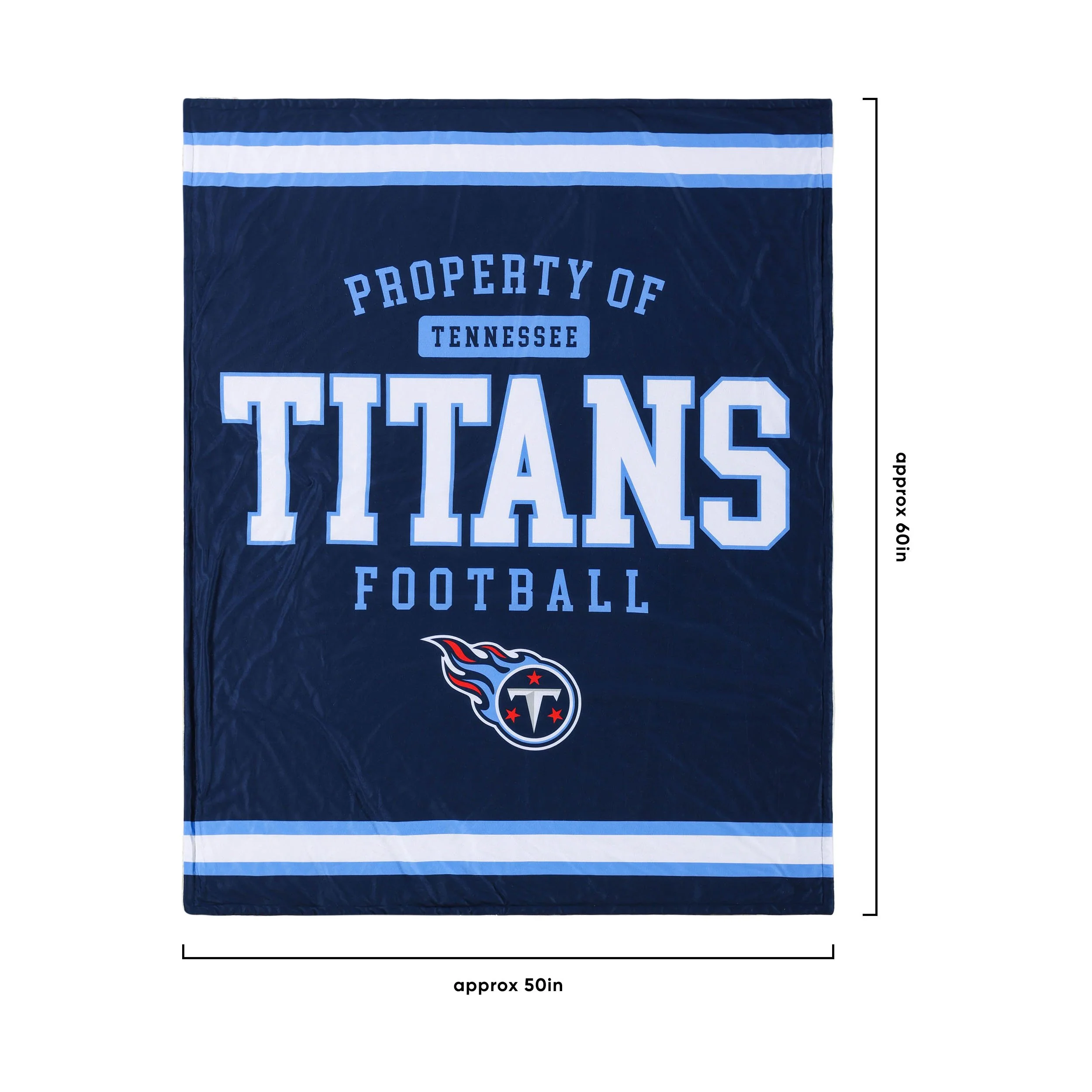 Tennessee Titans NFL Team Property Sherpa Plush Throw Blanket - Image 3