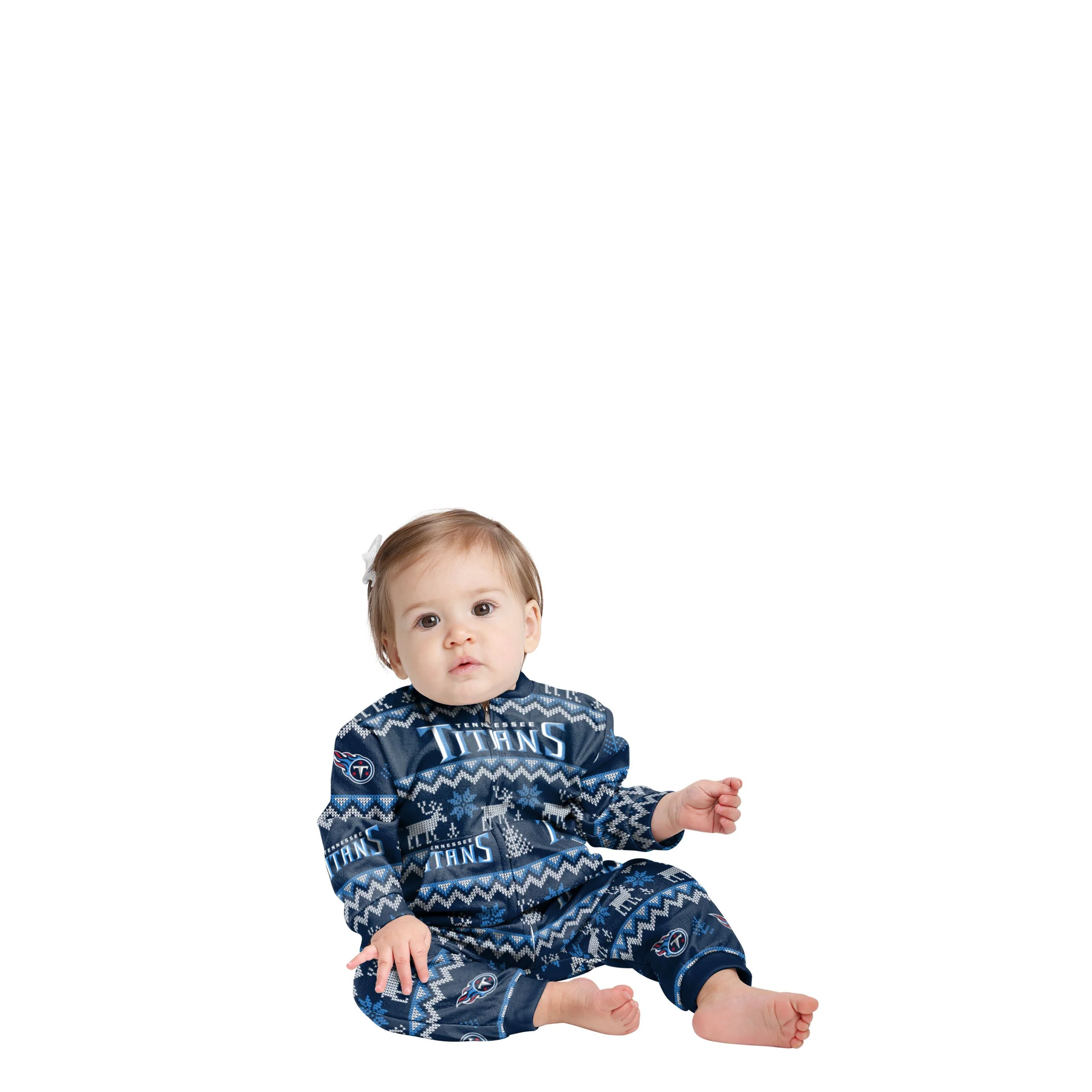 Tennessee Titans NFL Ugly Pattern Family Holiday Pajamas - Image 2
