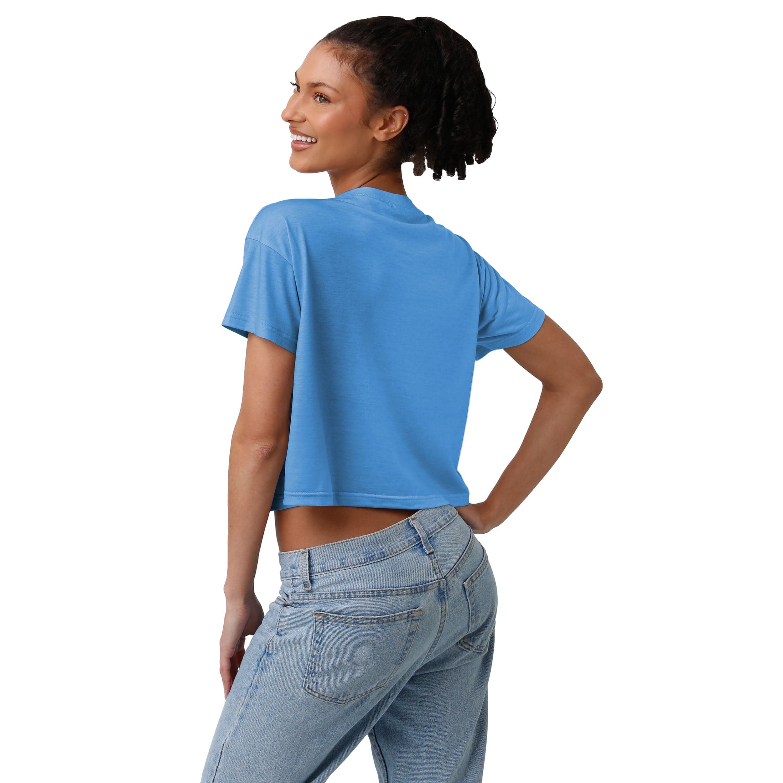 Tennessee Titans NFL Womens Alternate Team Color Crop Top - Image 2