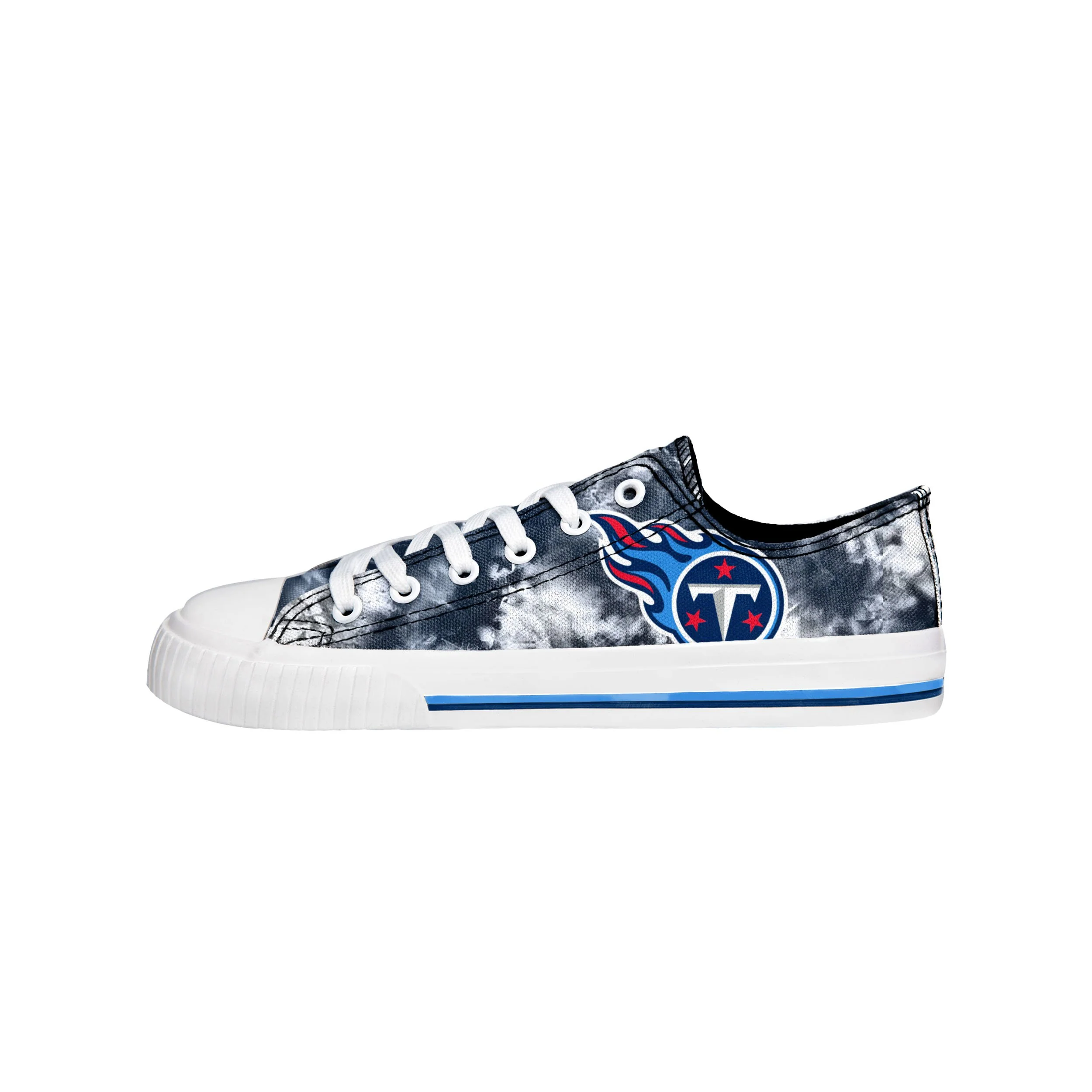 Tennessee Titans NFL Womens Low Top Tie-Dye Canvas Shoes - Image 2
