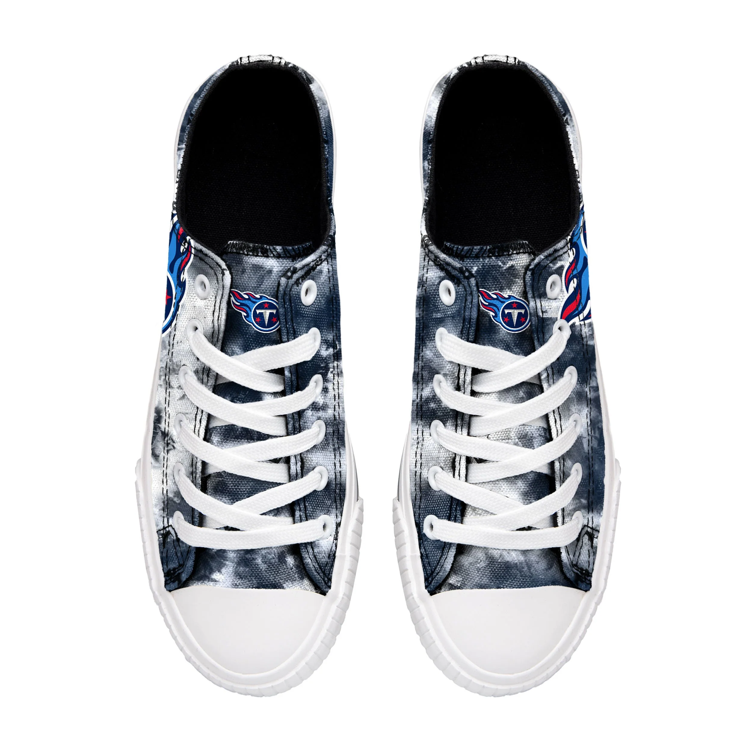 Tennessee Titans NFL Womens Low Top Tie-Dye Canvas Shoes - Image 3