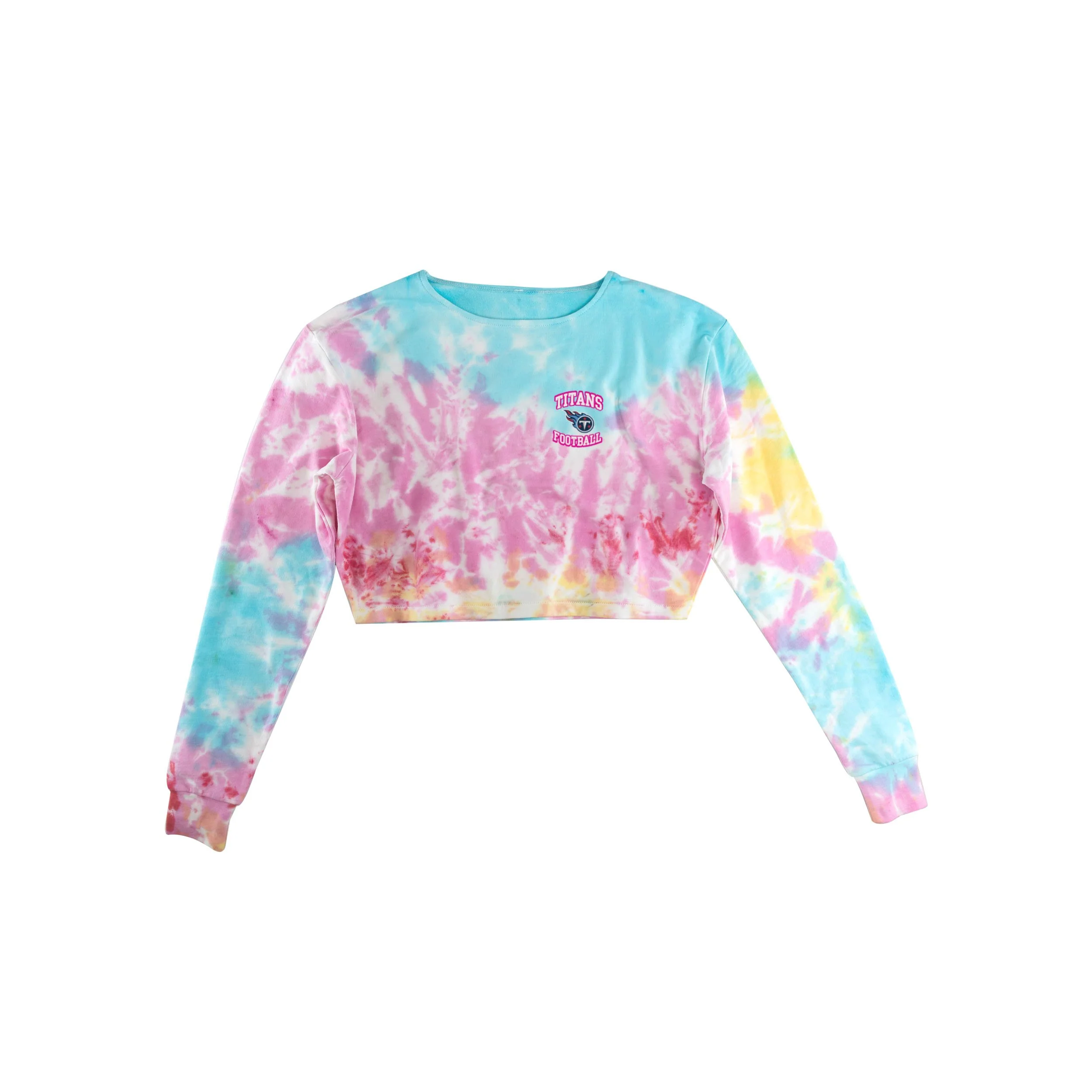 Tennessee Titans NFL Womens Pastel Tie-Dye Blast Cropped Sweater - Image 3