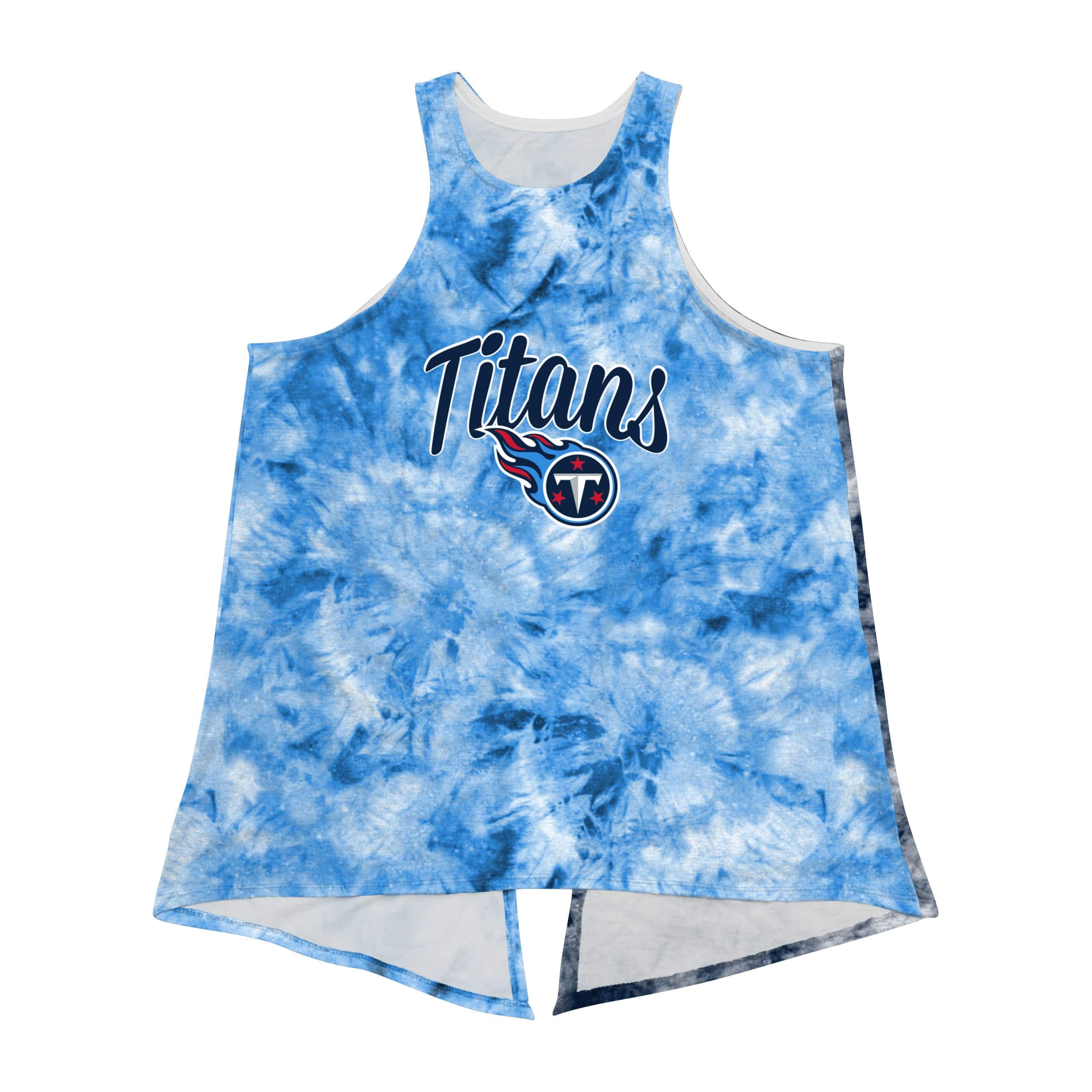 Tennessee Titans NFL Womens Script Wordmark Tie-Dye Tie-Breaker Sleeveless Top - Image 3