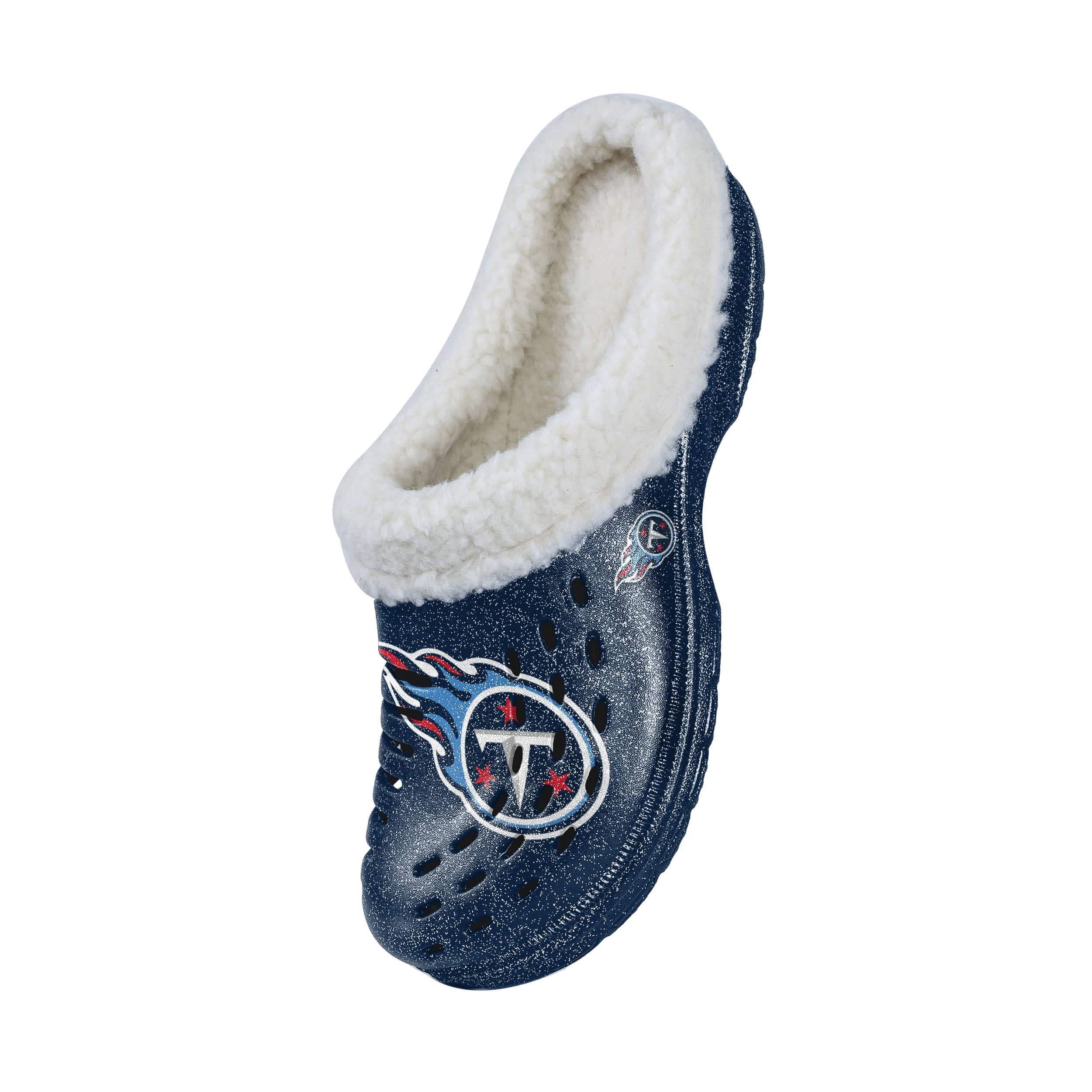 Tennessee Titans NFL Womens Sherpa Lined Glitter Clog - Image 3