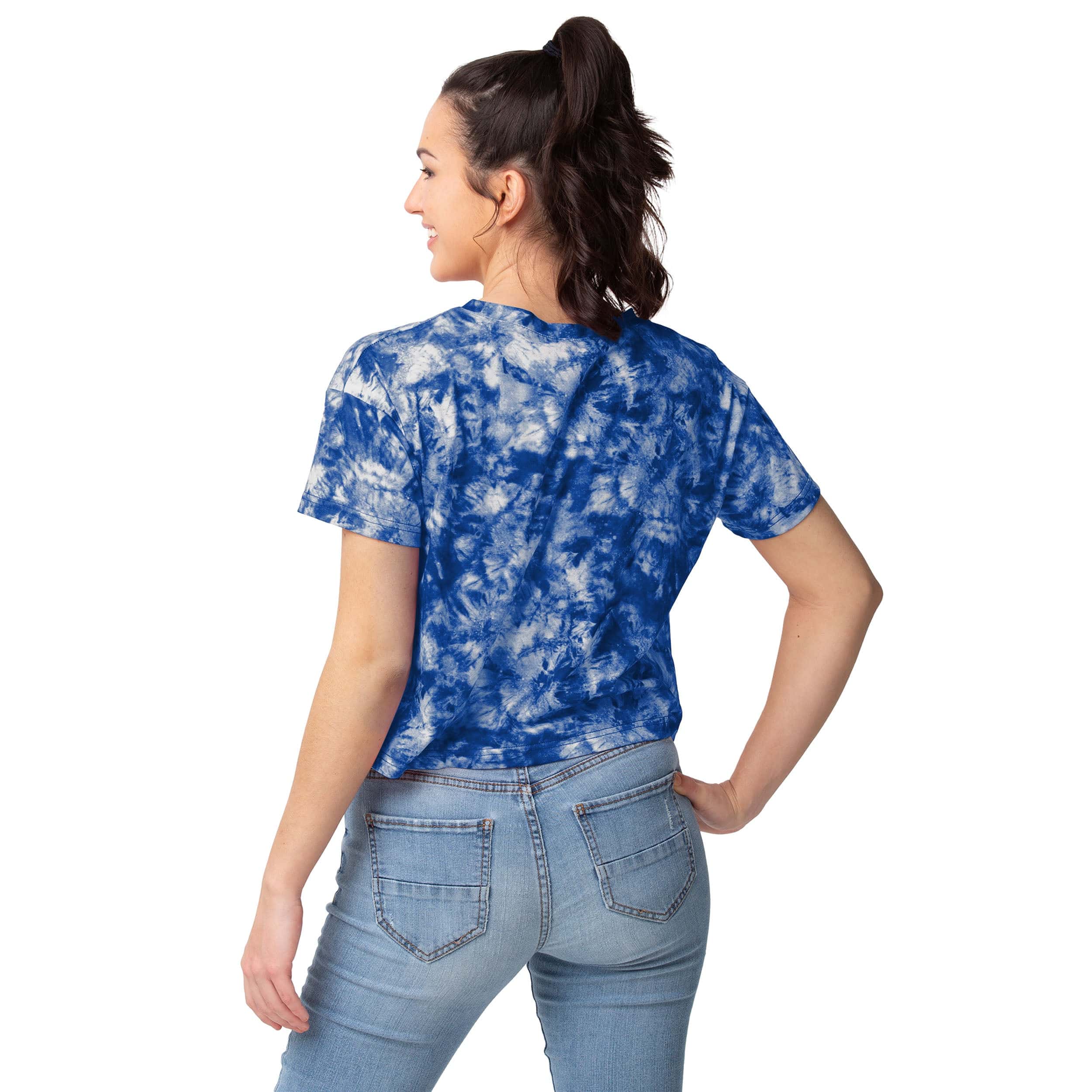 Tennessee Titans NFL Womens Tie-Dye Big Logo Crop Top - Image 2
