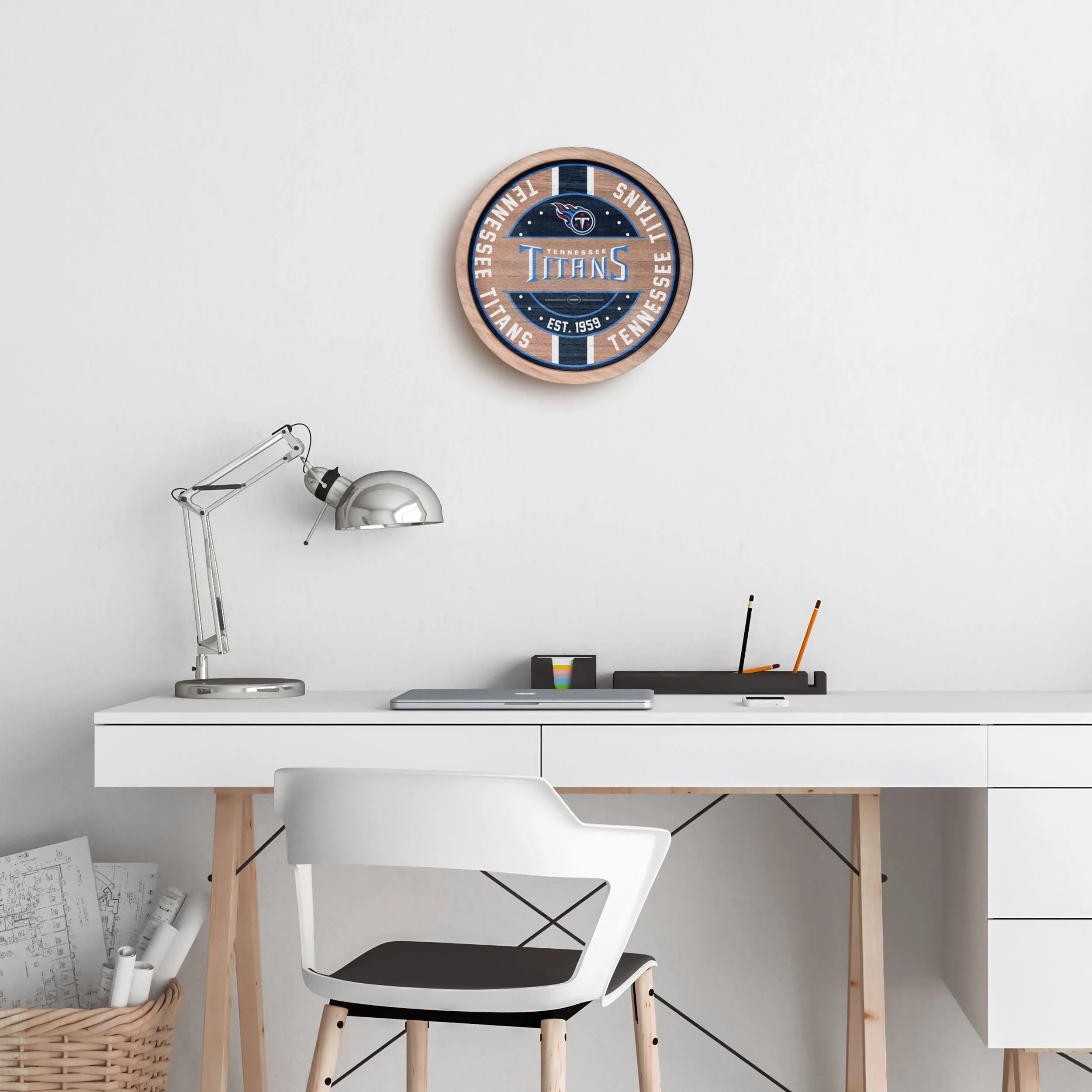 Tennessee Titans NFL Wooden Barrel Sign - Image 3