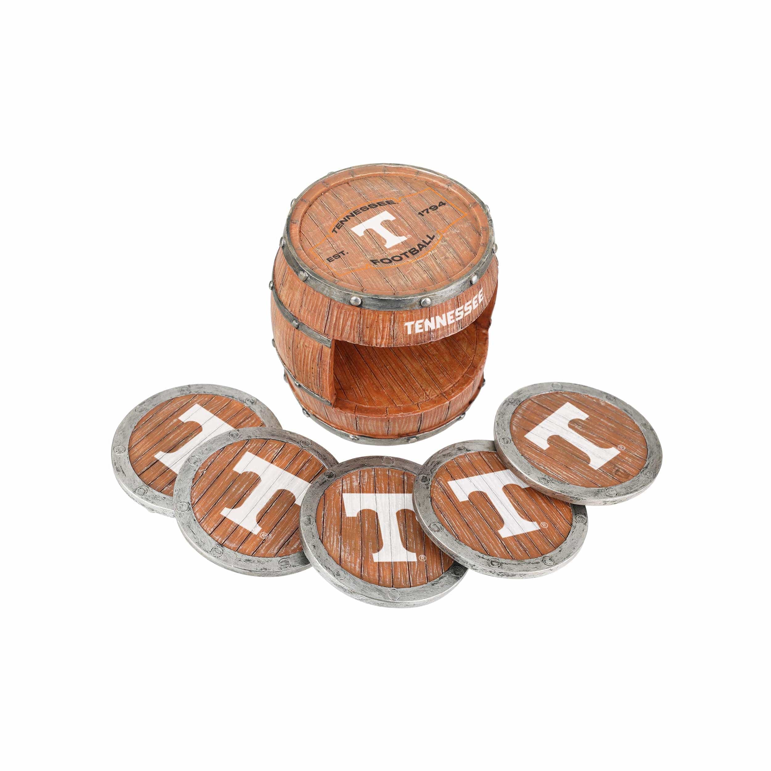 Tennessee Volunteers NCAA 5 Pack Barrel Coaster Set - Image 3