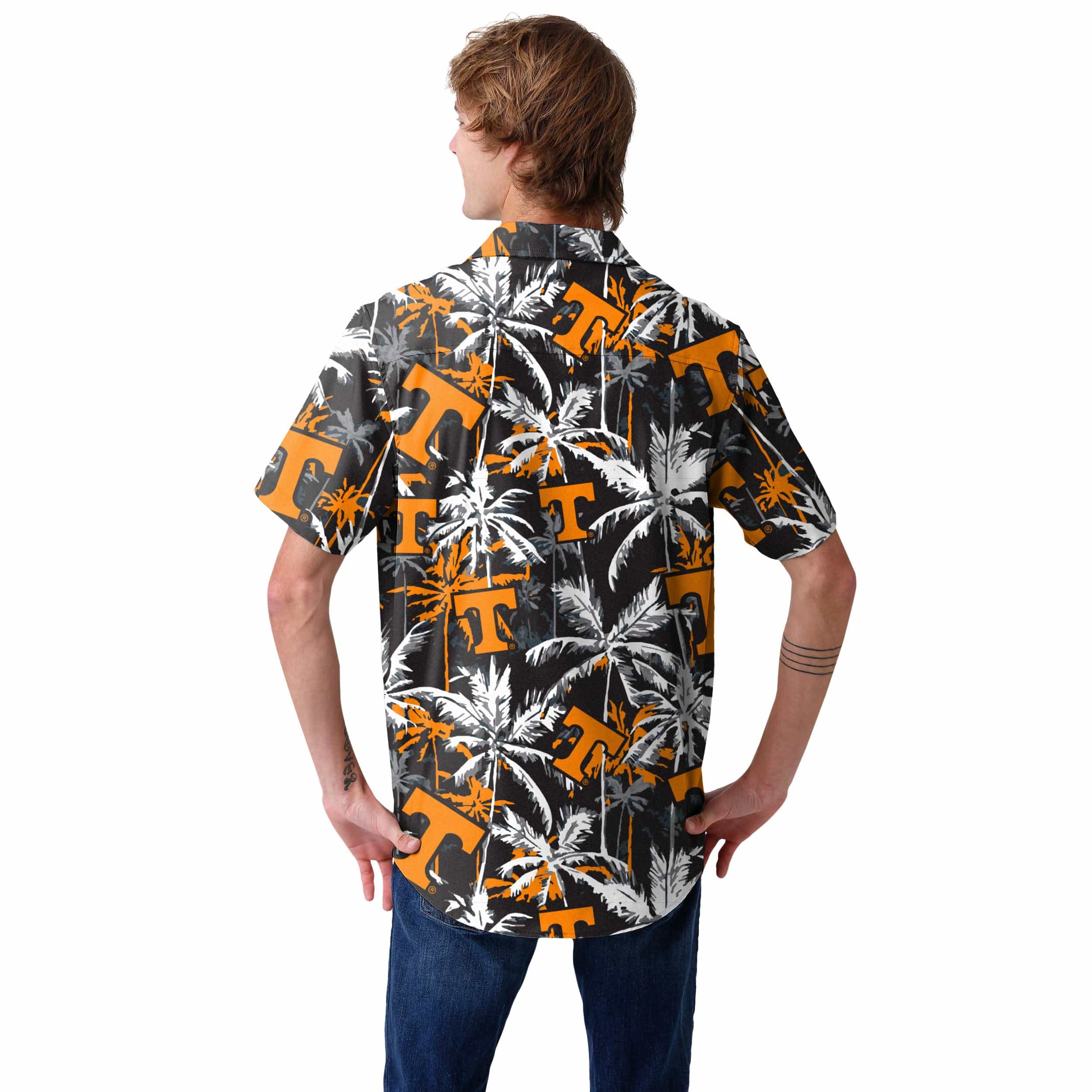 Tennessee Volunteers NCAA Mens Black Floral Button Up Shirt - Image 3