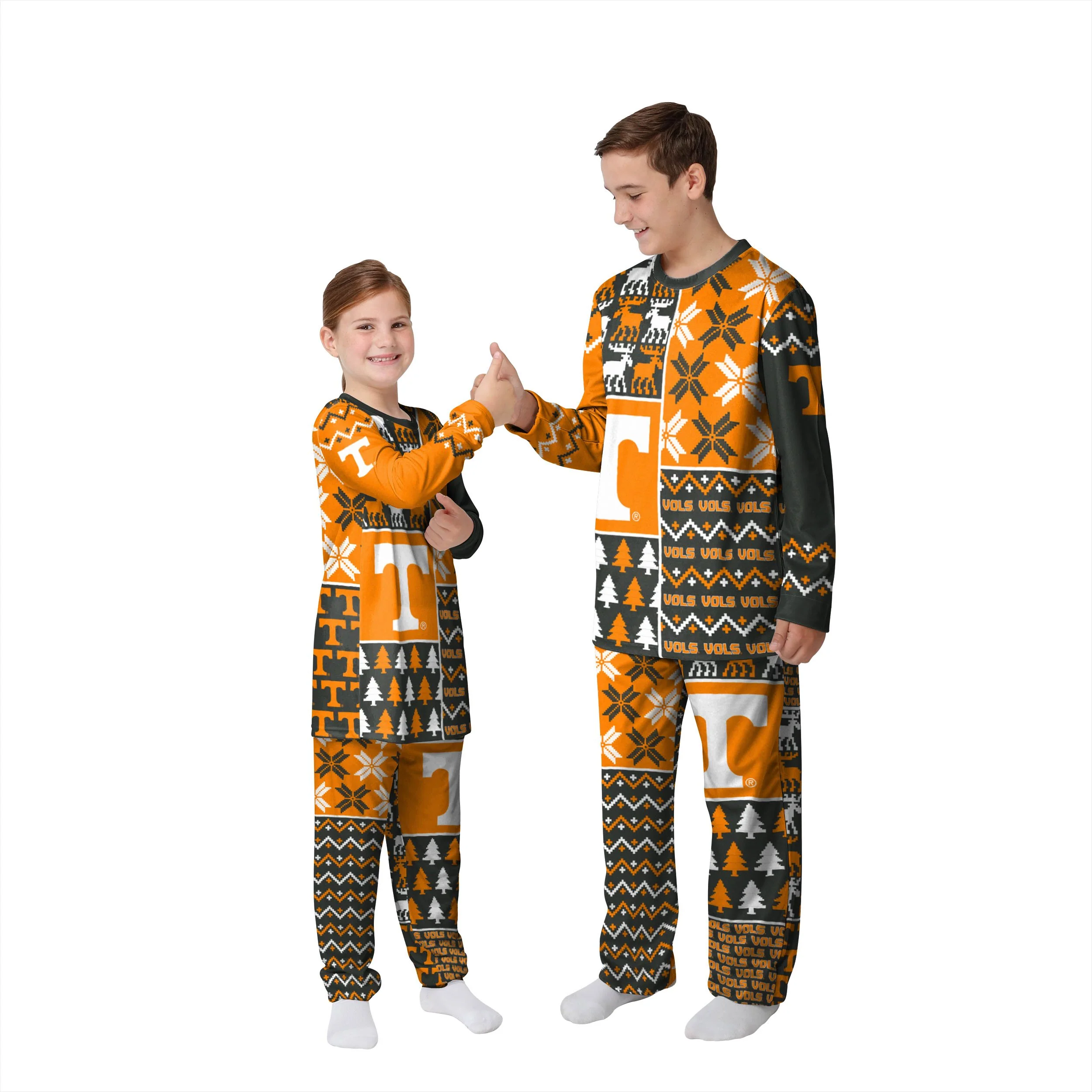 Tennessee Volunteers NCAA Busy Block Family Holiday Pajamas - Image 4