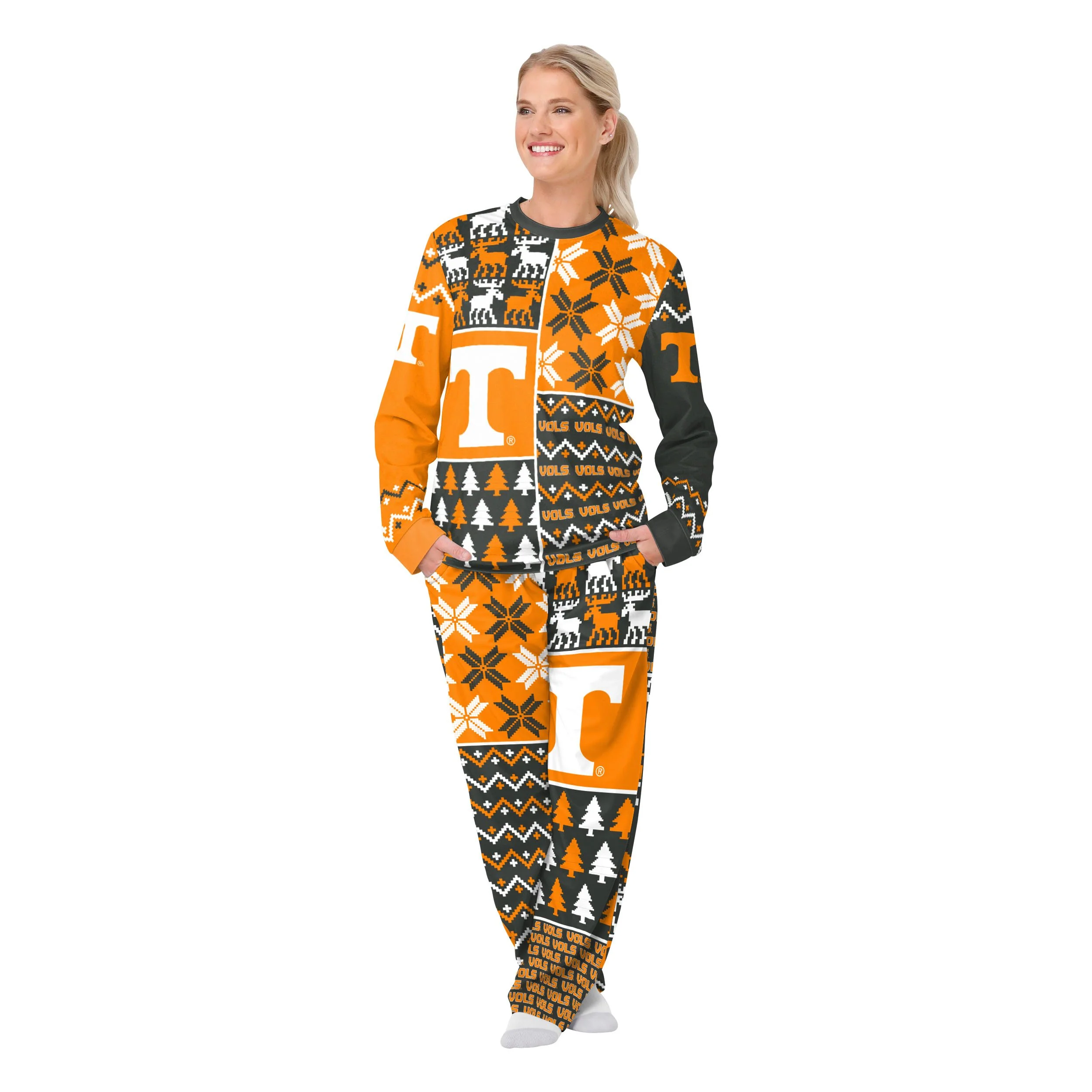 Tennessee Volunteers NCAA Busy Block Family Holiday Pajamas - Image 5