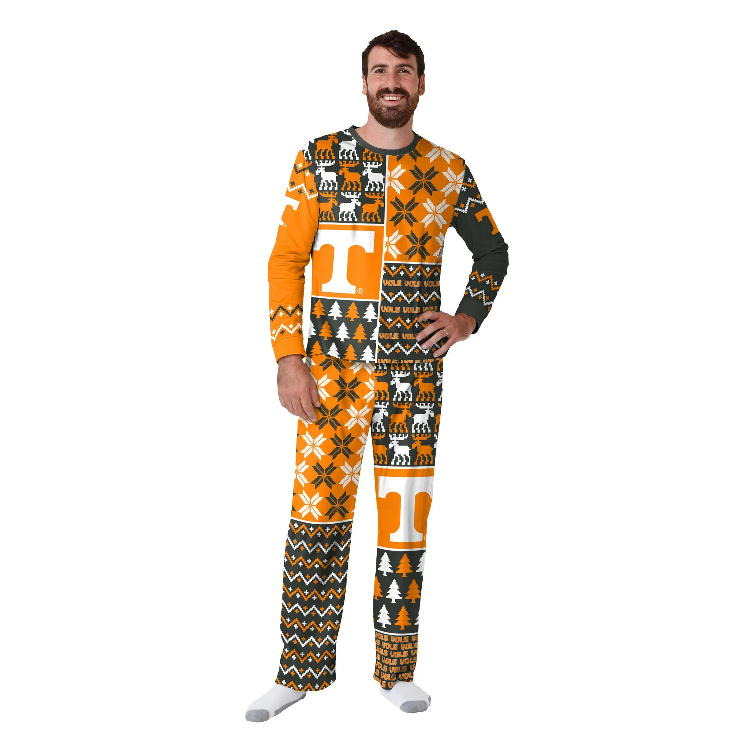 Tennessee Volunteers NCAA Busy Block Family Holiday Pajamas - Image 6