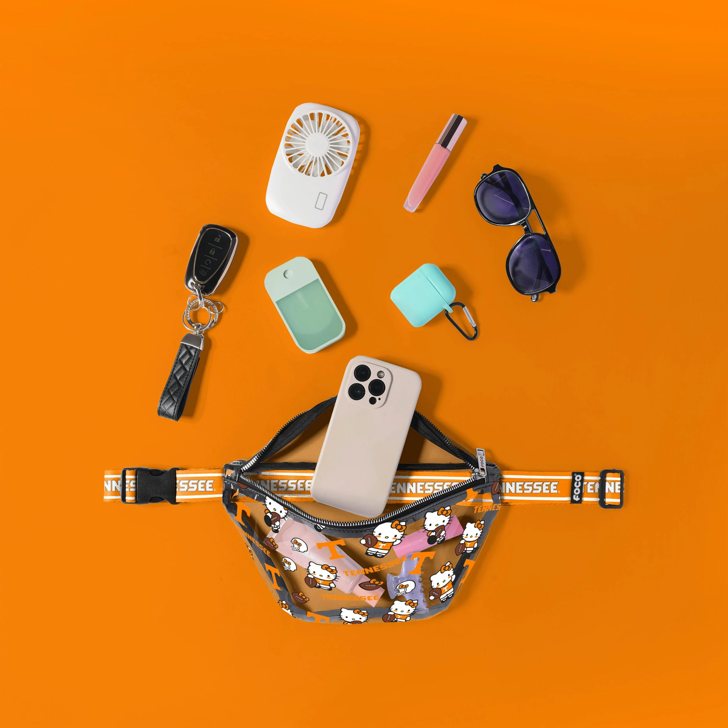Tennessee Volunteers NCAA Hello Kitty® Clear Fanny Pack (PREORDER - SHIPS MID JULY) - Image 3