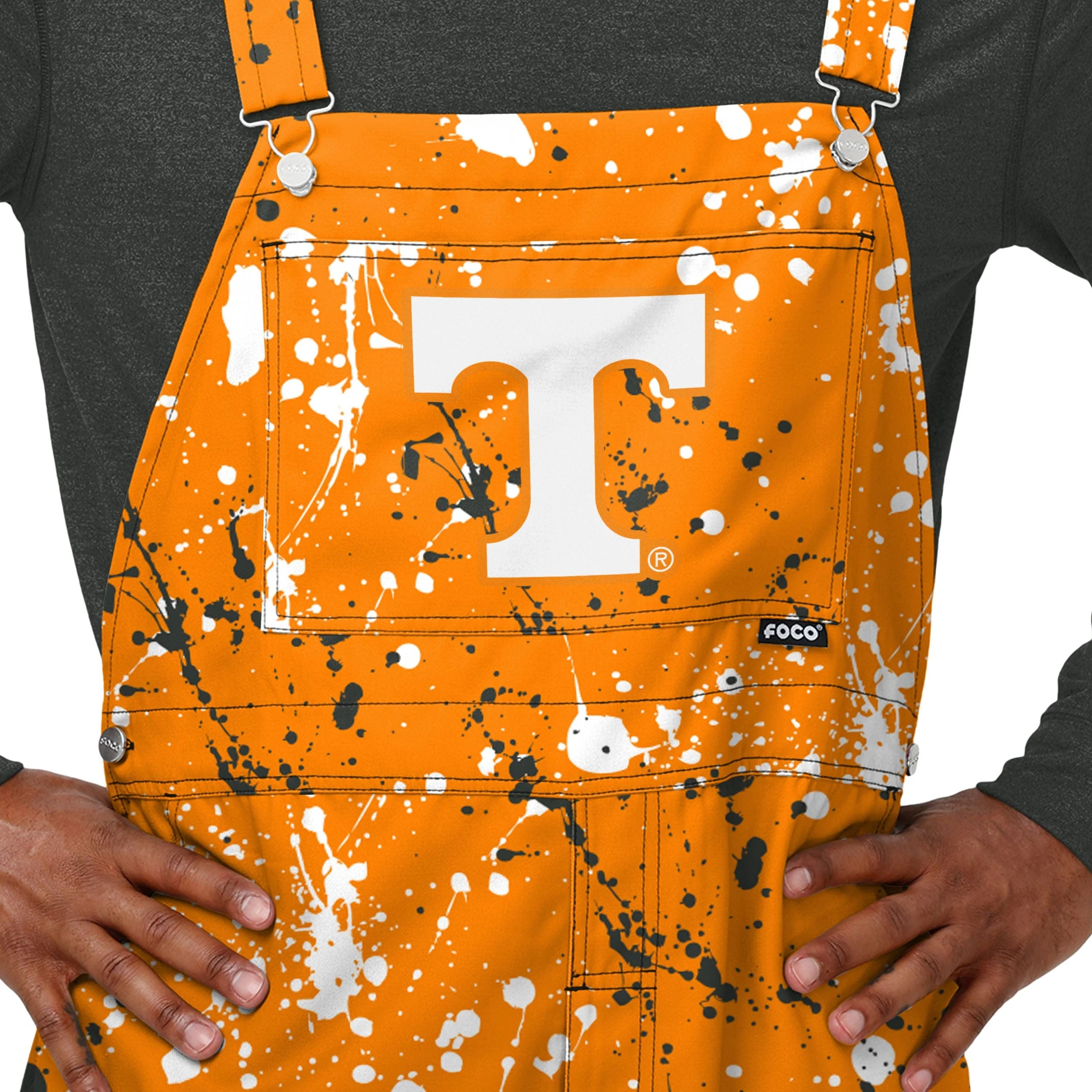 Tennessee Volunteers NCAA Mens Paint Splatter Bib Overalls - Image 4