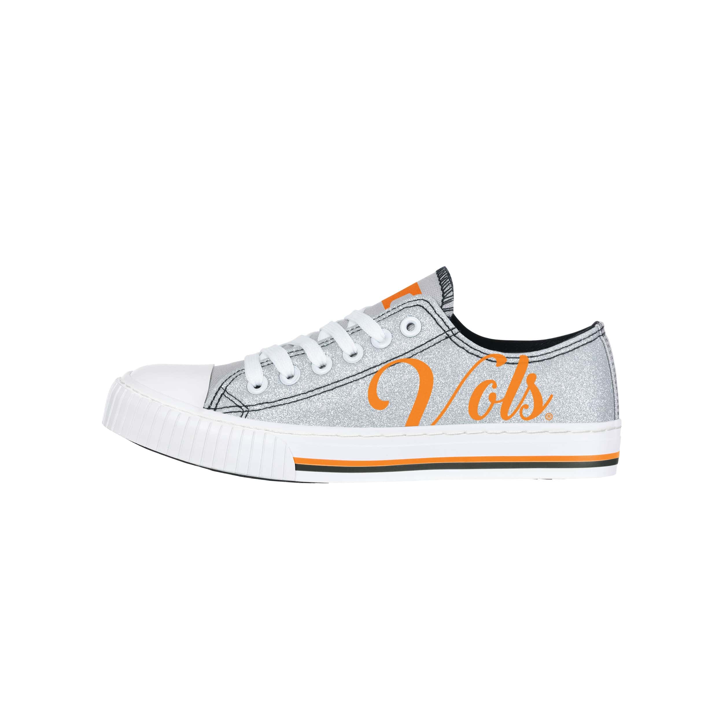 Tennessee Volunteers NCAA Womens Color Glitter Low Top Canvas Shoes - Image 2