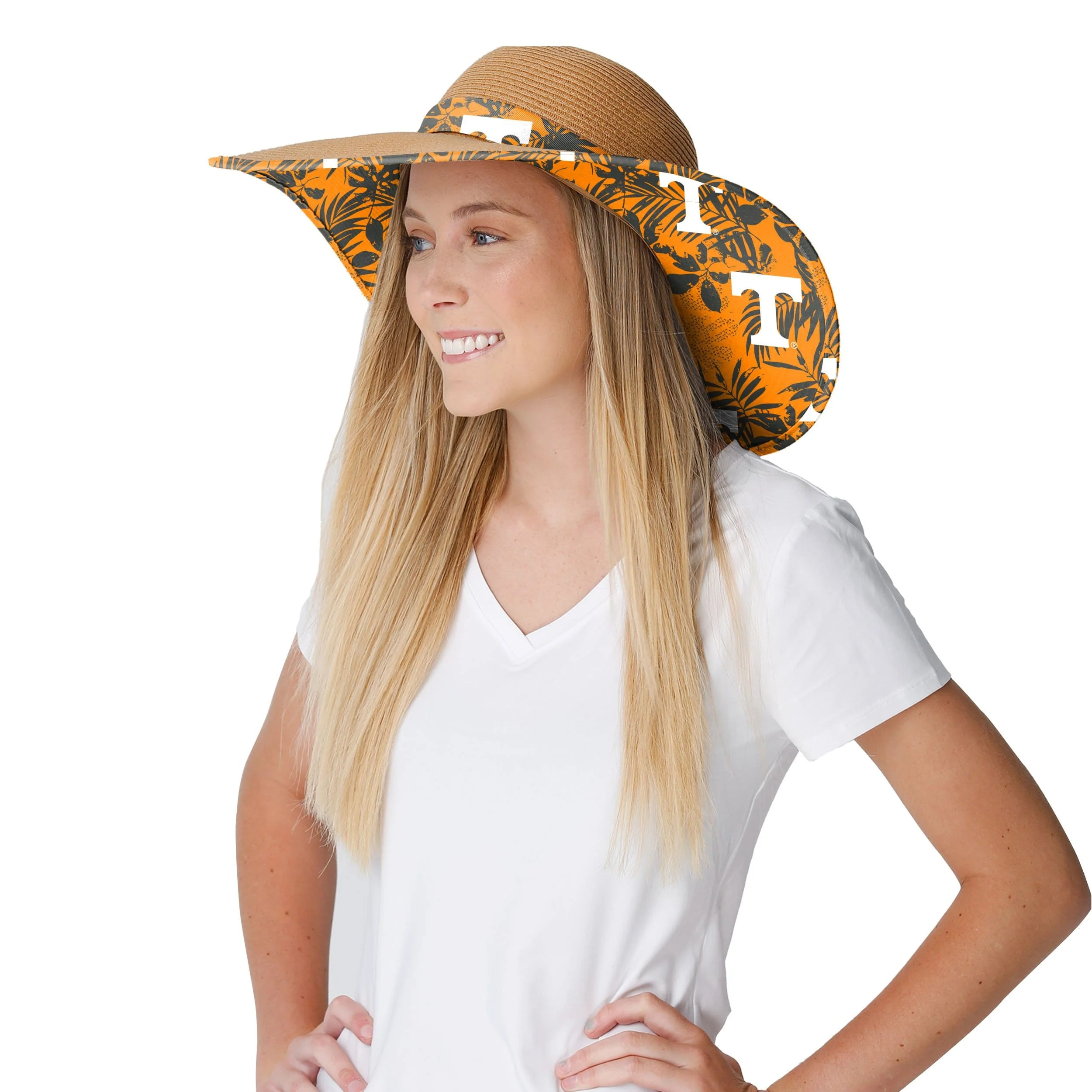 Tennessee Volunteers NCAA Womens Floral Straw Hat - Image 3