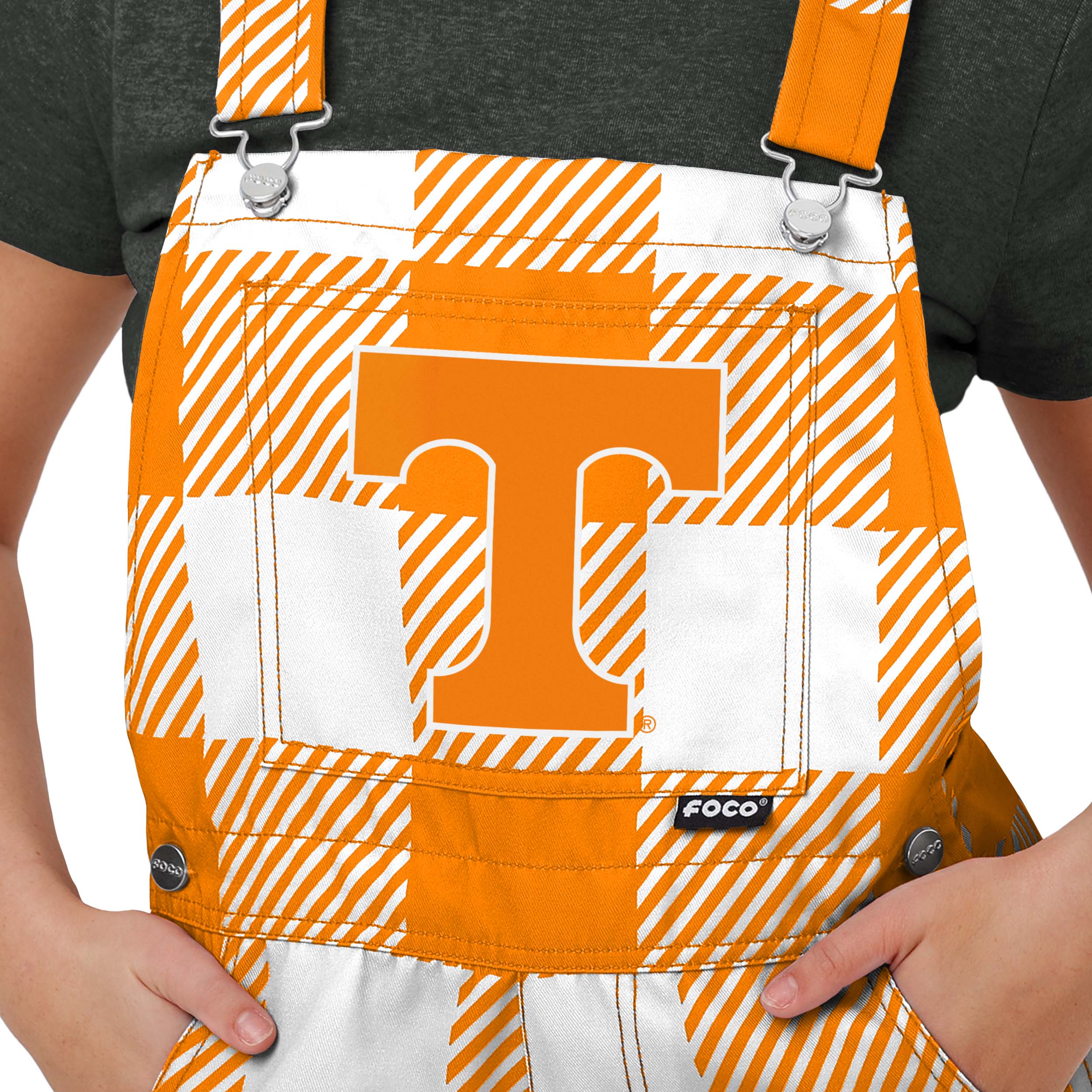 Tennessee Volunteers NCAA Womens Plaid Bib Shortalls - Image 4