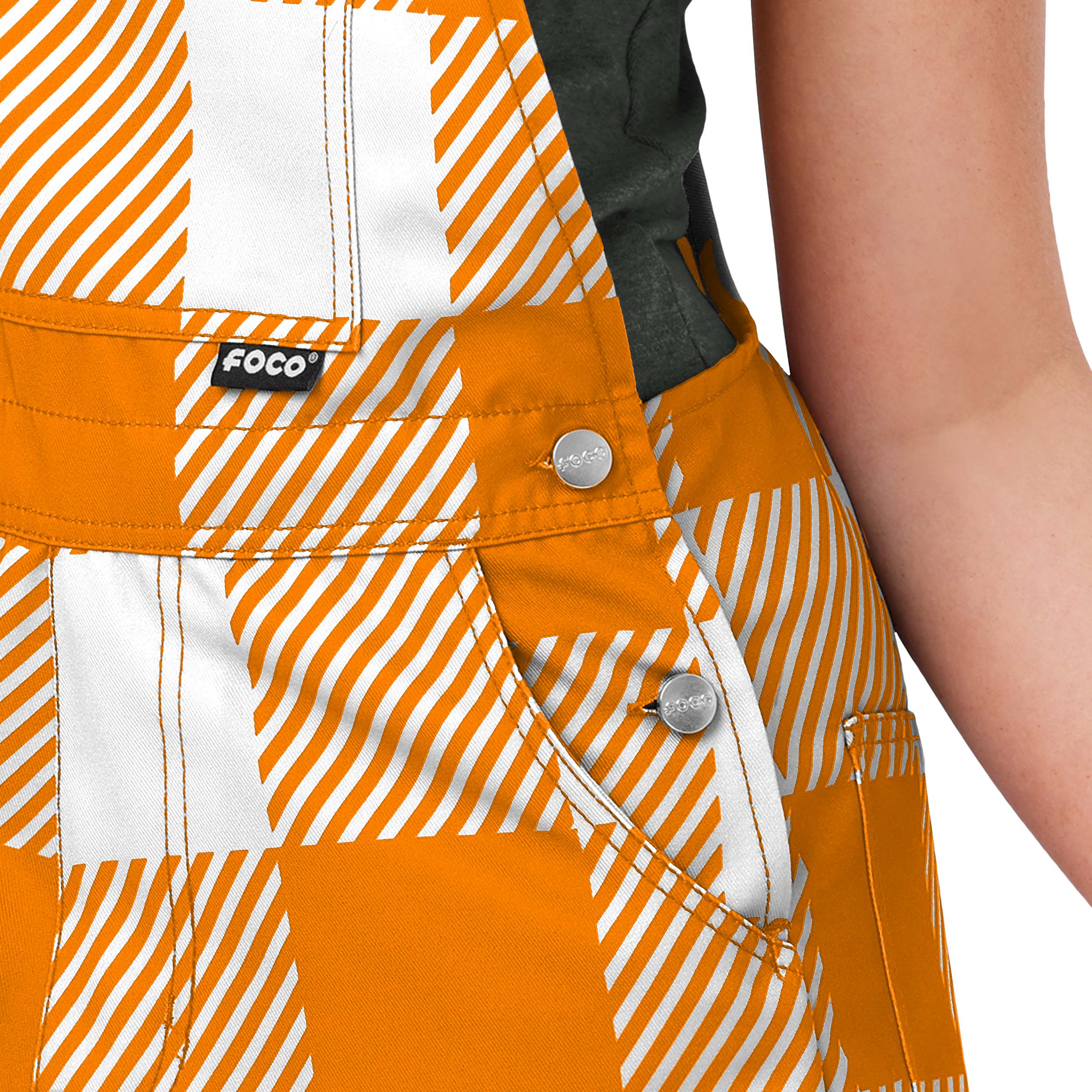 Tennessee Volunteers NCAA Womens Plaid Bib Shortalls - Image 5