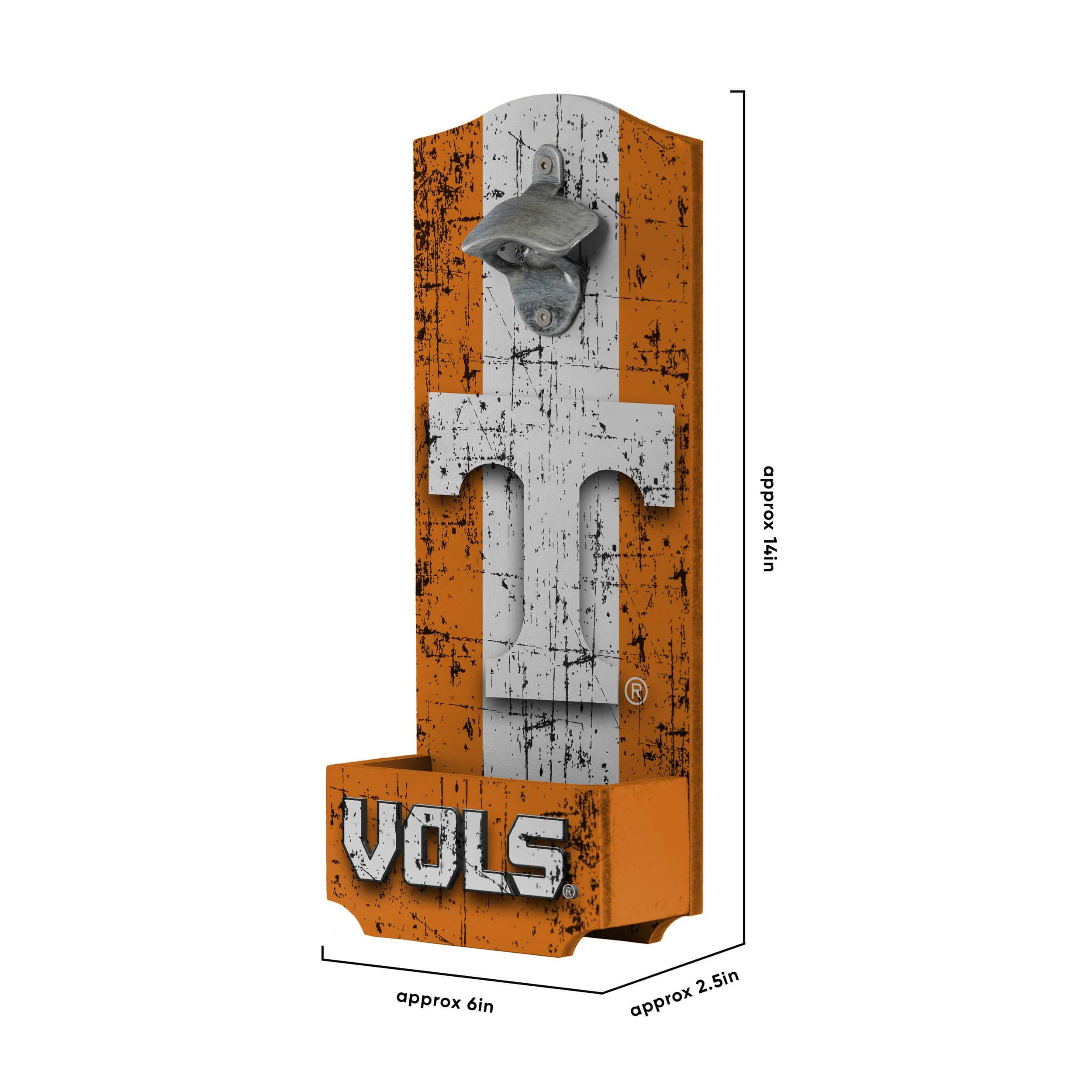 Tennessee Volunteers NCAA Wooden Bottle Cap Opener Sign - Image 5