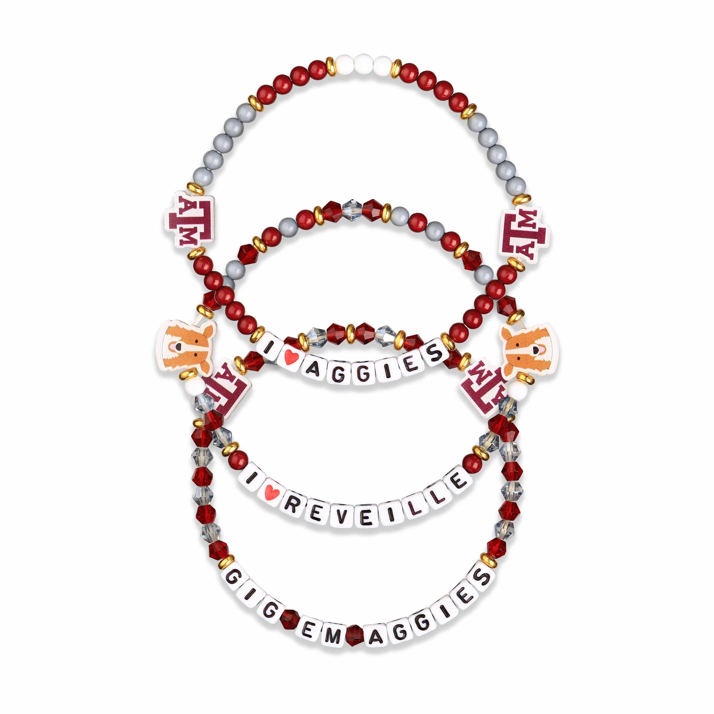Texas A&M Aggies NCAA 3 Pack Friendship Bracelet