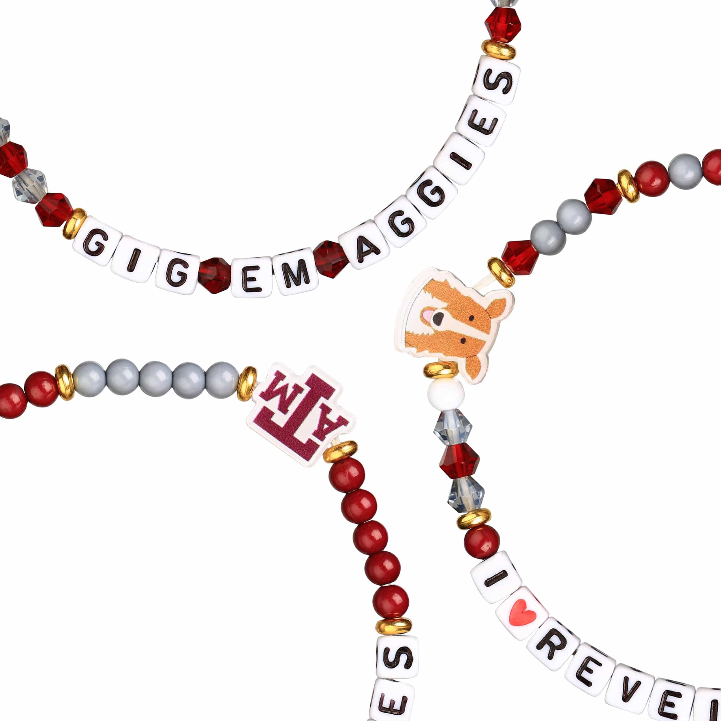 Texas A&M Aggies NCAA 3 Pack Friendship Bracelet - Image 2