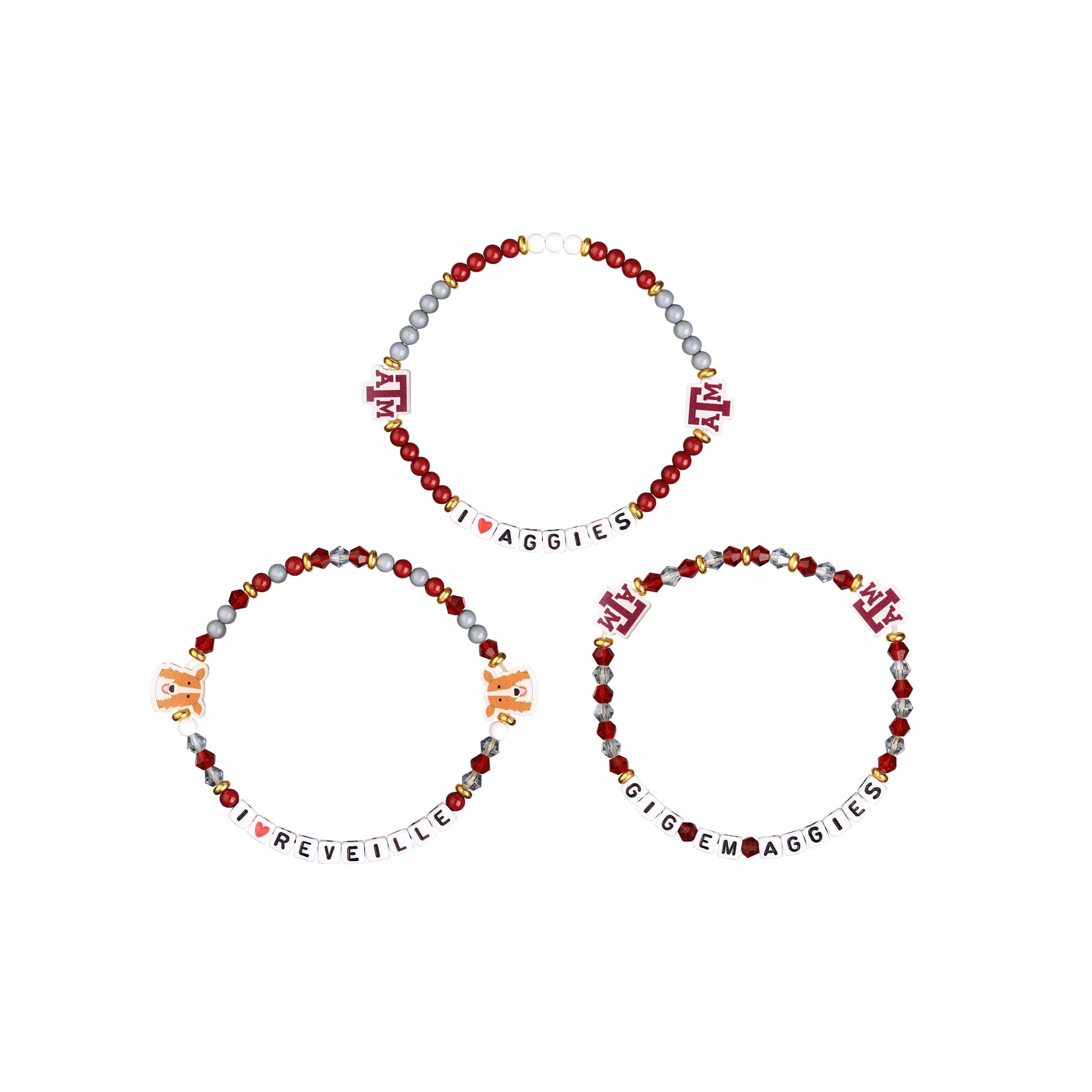 Texas A&M Aggies NCAA 3 Pack Friendship Bracelet - Image 3