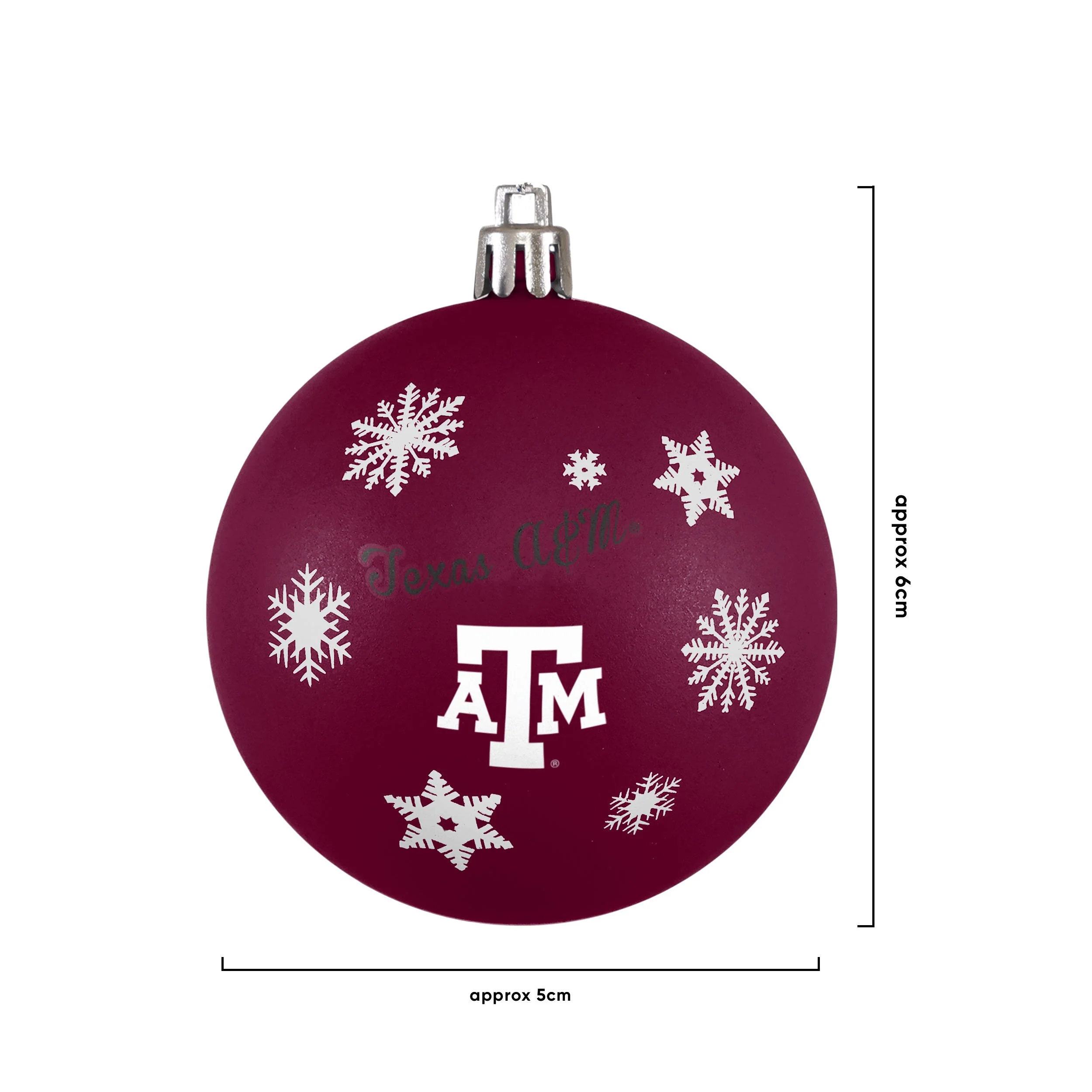 Texas A&M Aggies NCAA 5 Pack Shatterproof Ball Ornament Set - Image 3