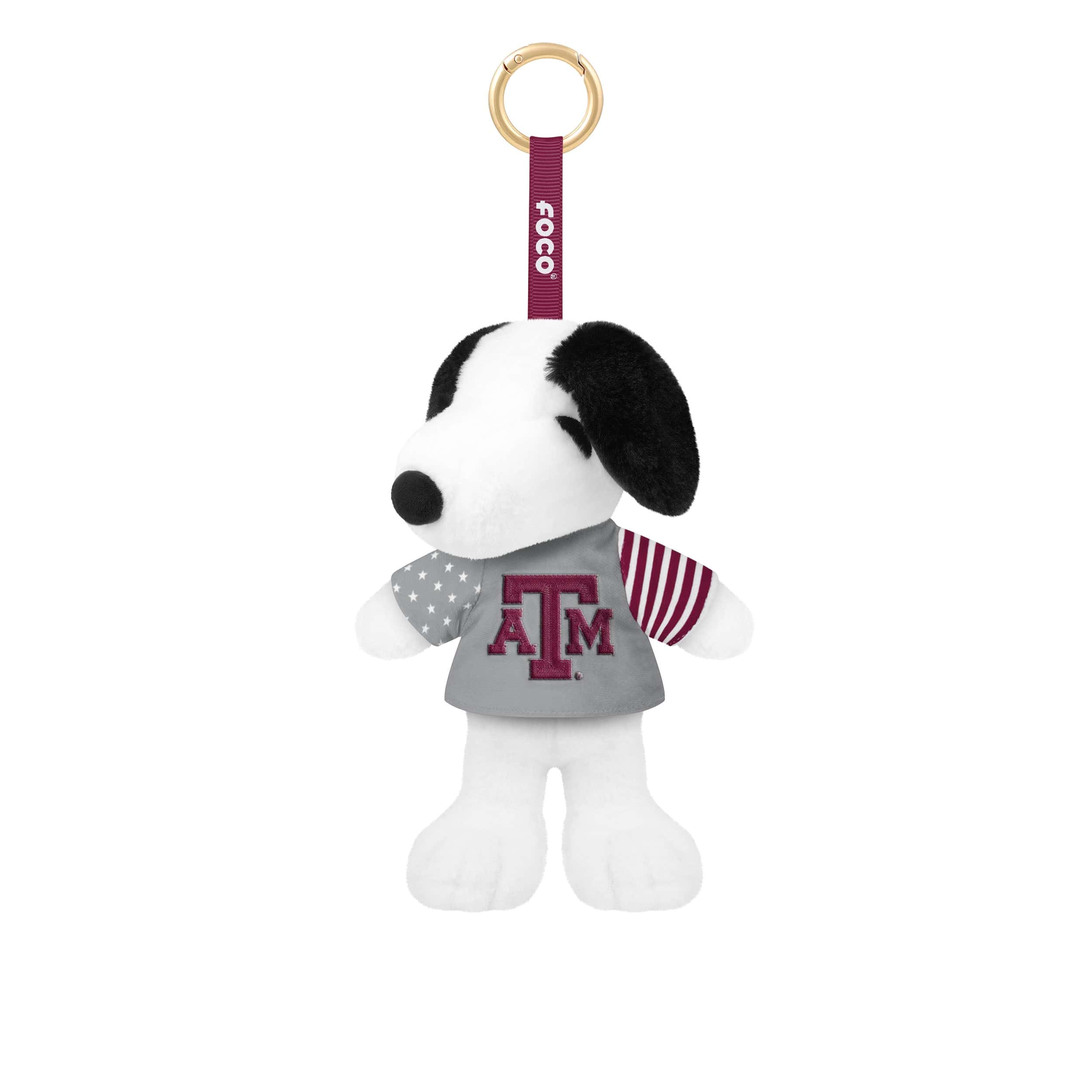 Texas A&M Aggies NCAA Americana Plush Snoopy Peanuts Bag Charm Keychain