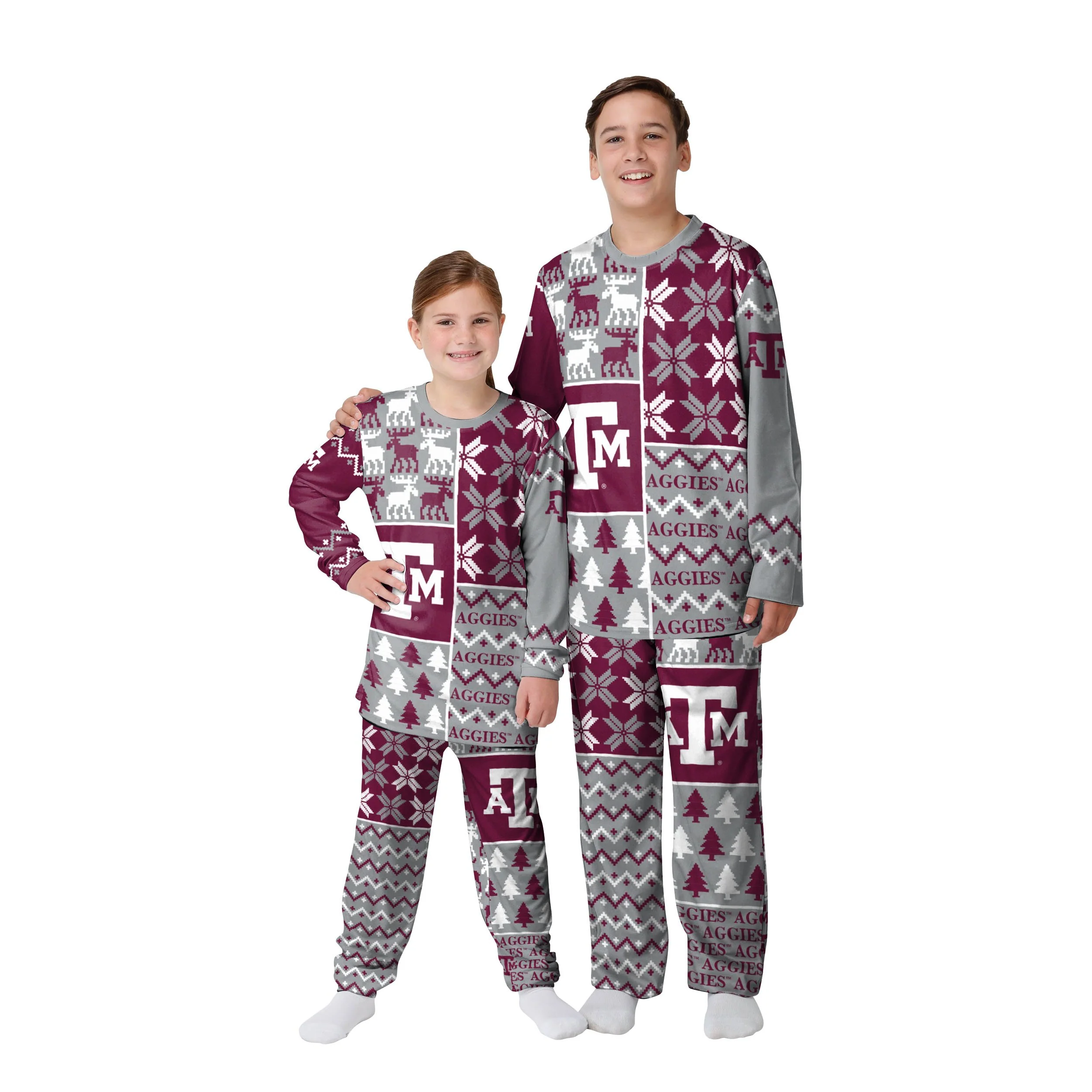 Texas A&M Aggies NCAA Busy Block Family Holiday Pajamas - Image 4