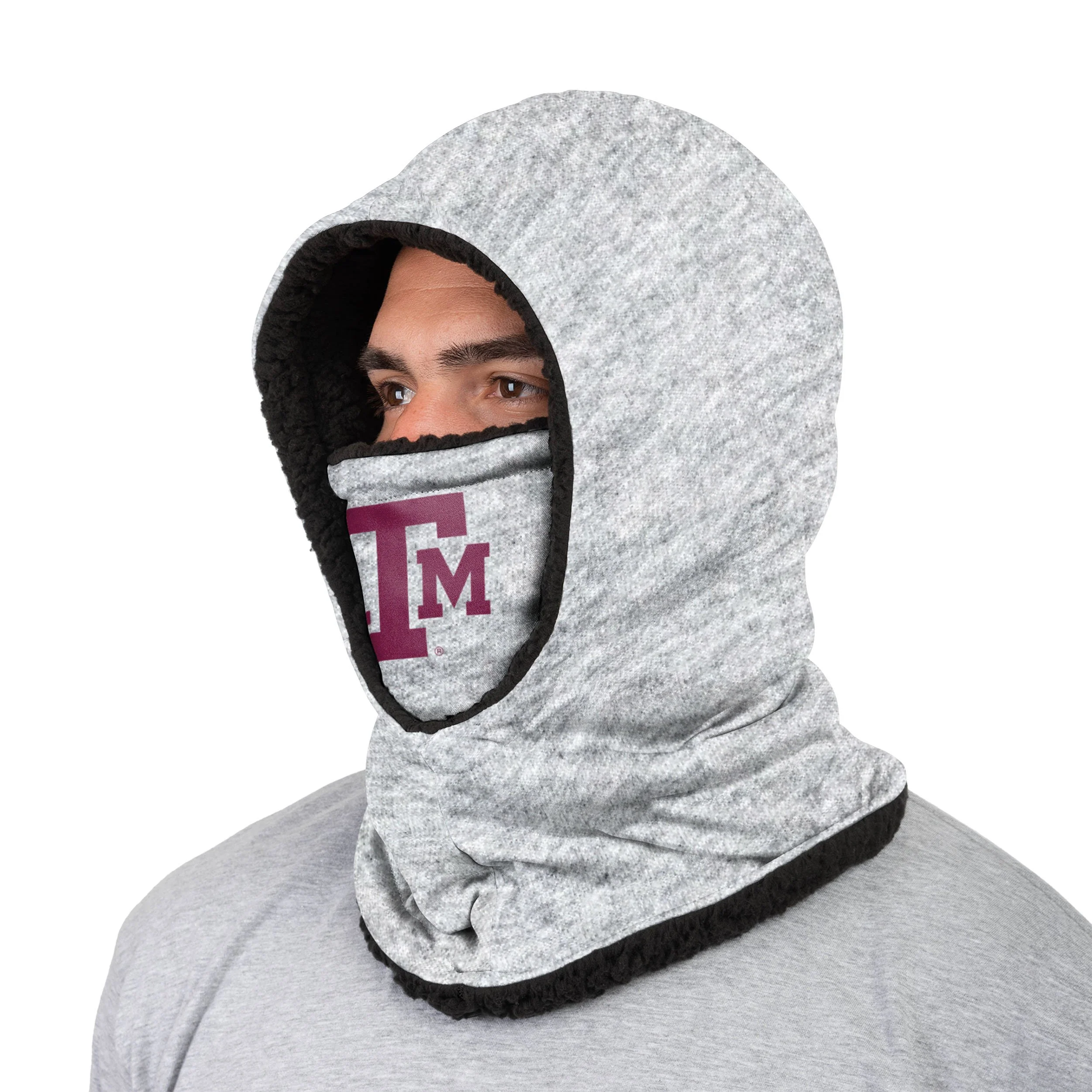 Texas A&M Aggies NCAA Heather Grey Big Logo Hooded Gaiter - Image 2