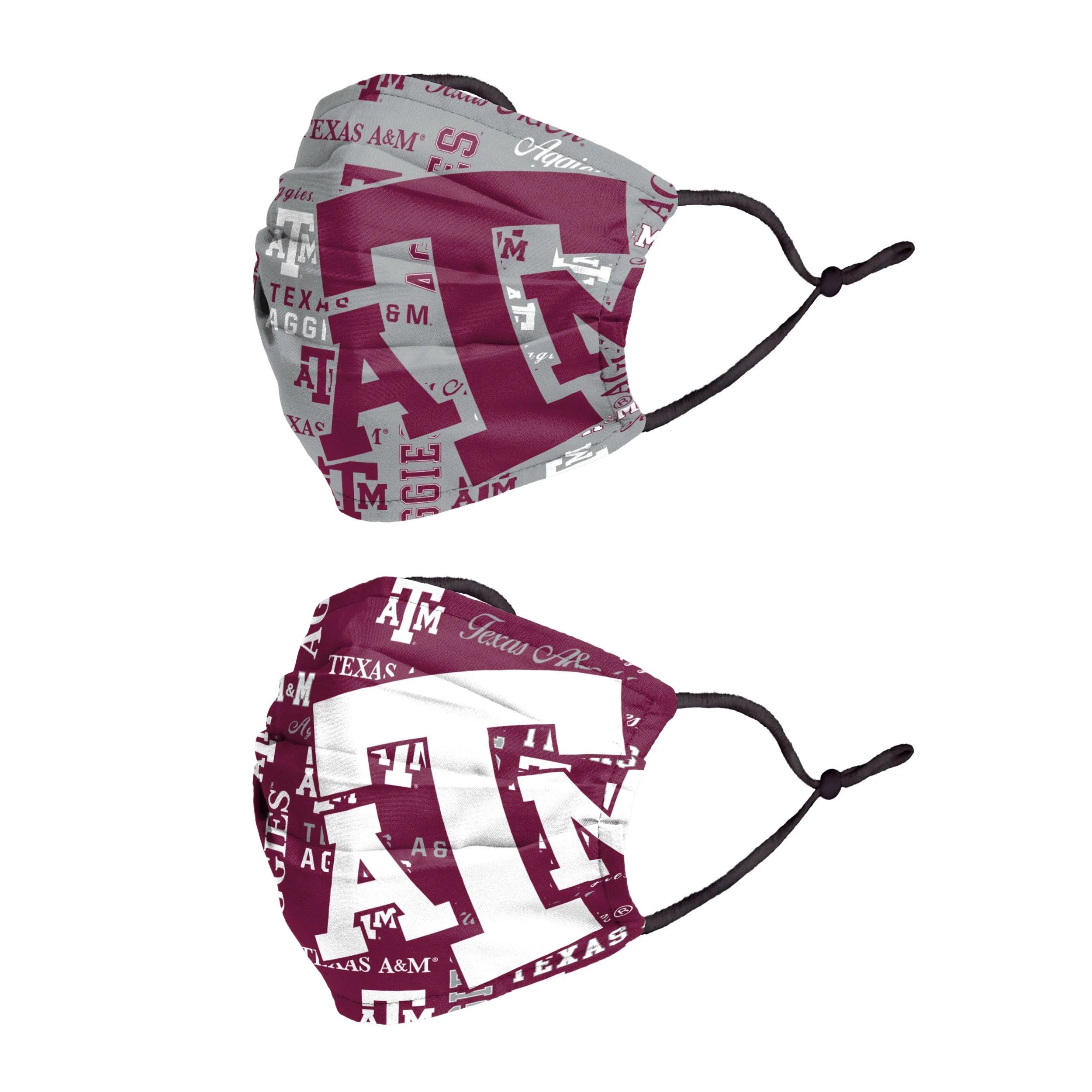 Texas A&M Aggies NCAA Logo Rush Adjustable 2 Pack Face Cover - Image 2
