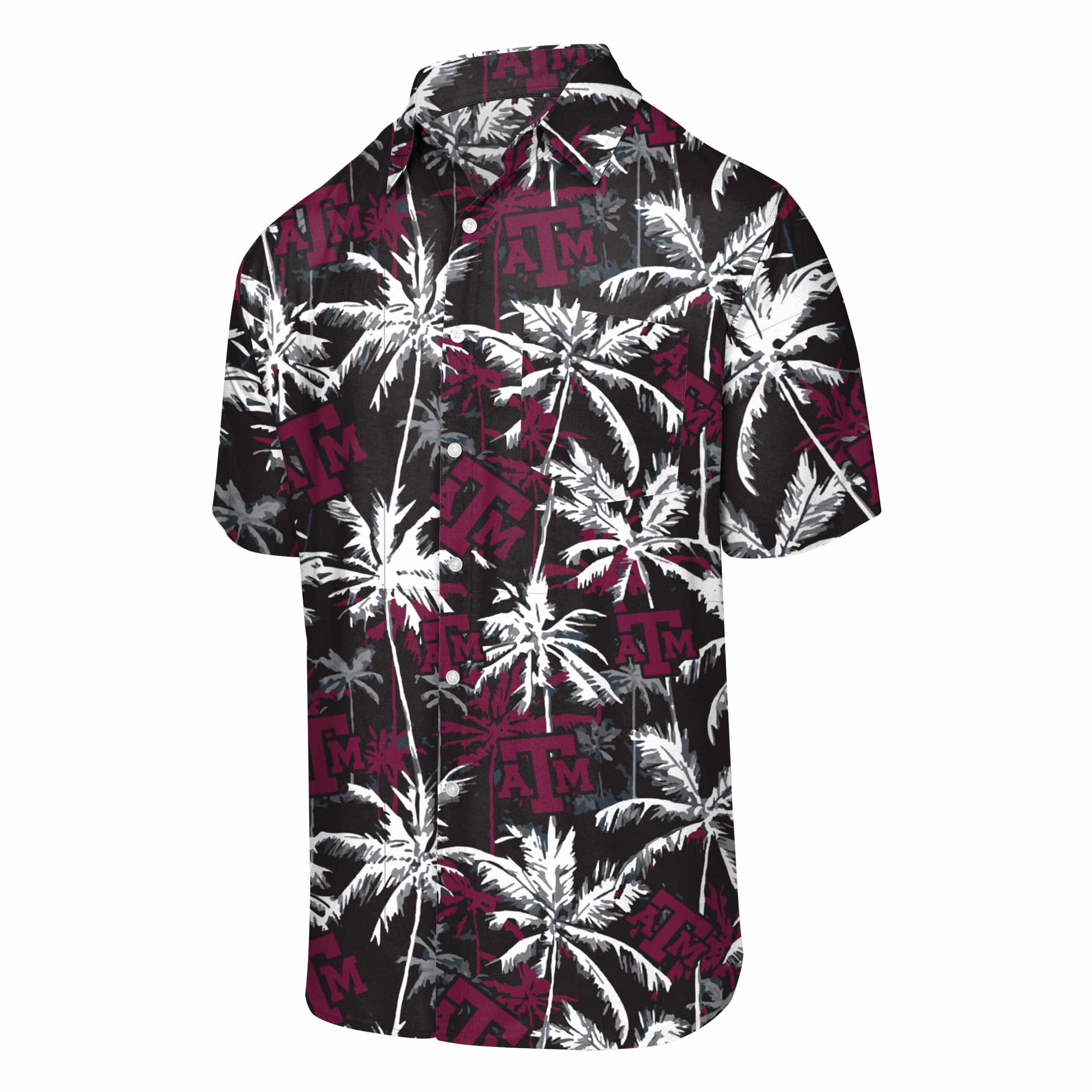 Texas A&M Aggies NCAA Mens Black Floral Button Up Shirt - Image 4