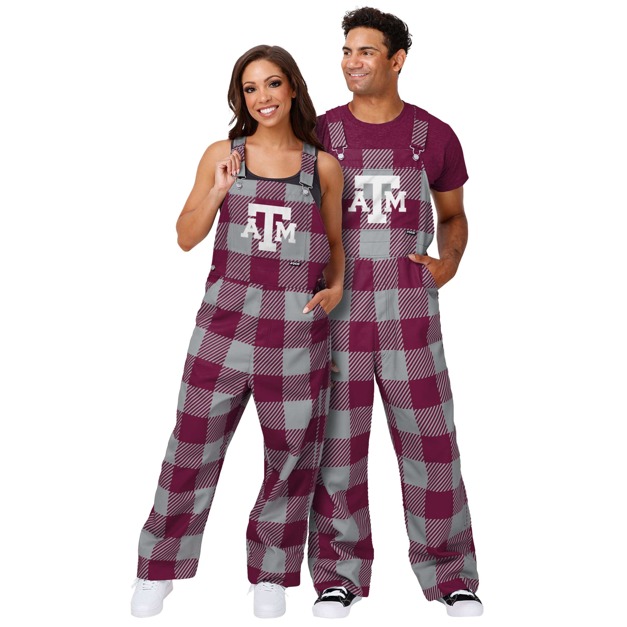 Texas A&M Aggies NCAA Mens Plaid Bib Overalls - Image 3