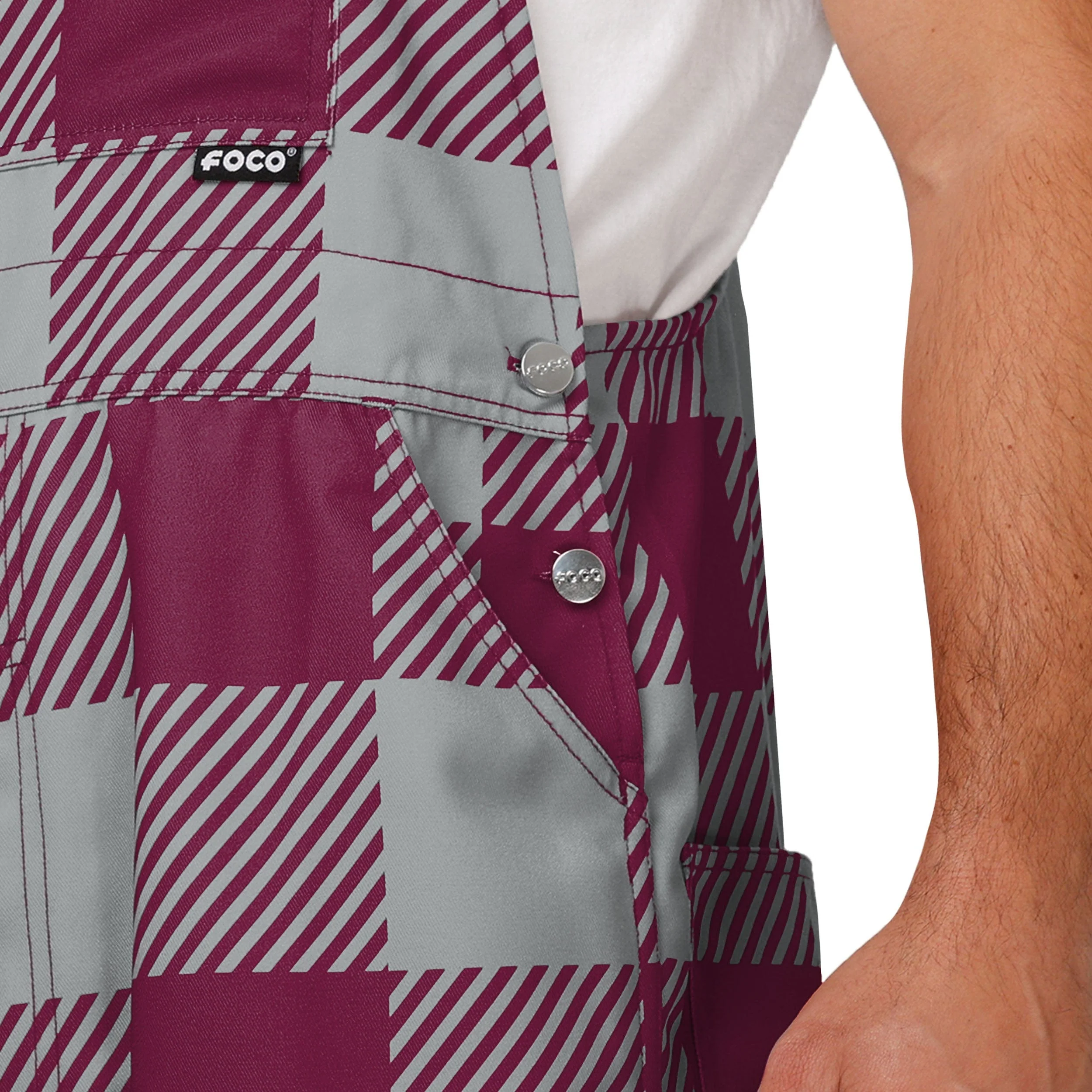 Texas A&M Aggies NCAA Mens Plaid Bib Overalls - Image 5
